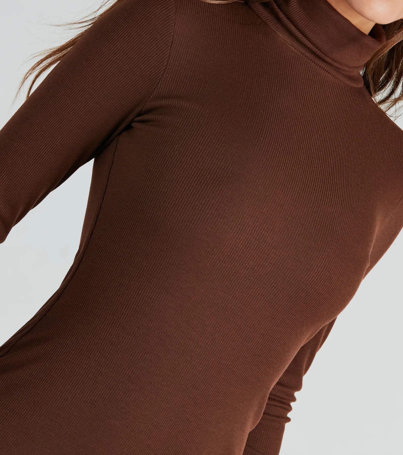 Premium Ribbed Knit Turtleneck Mini Dress - Ultimate Style Upgrade