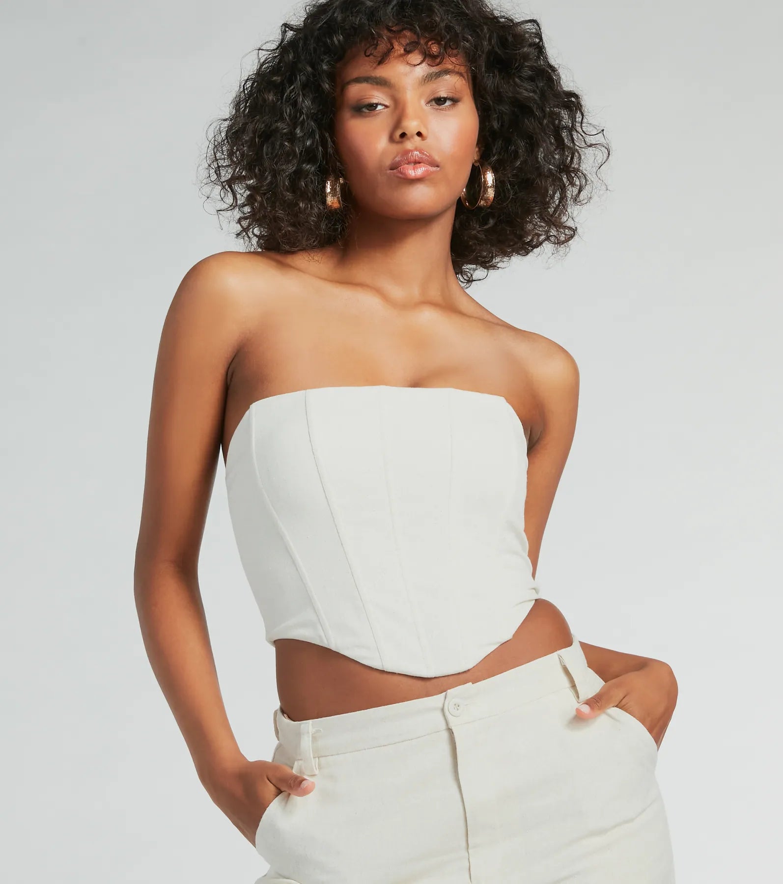 Ultimate Linen Strapless Bustier - Effortless Elegance