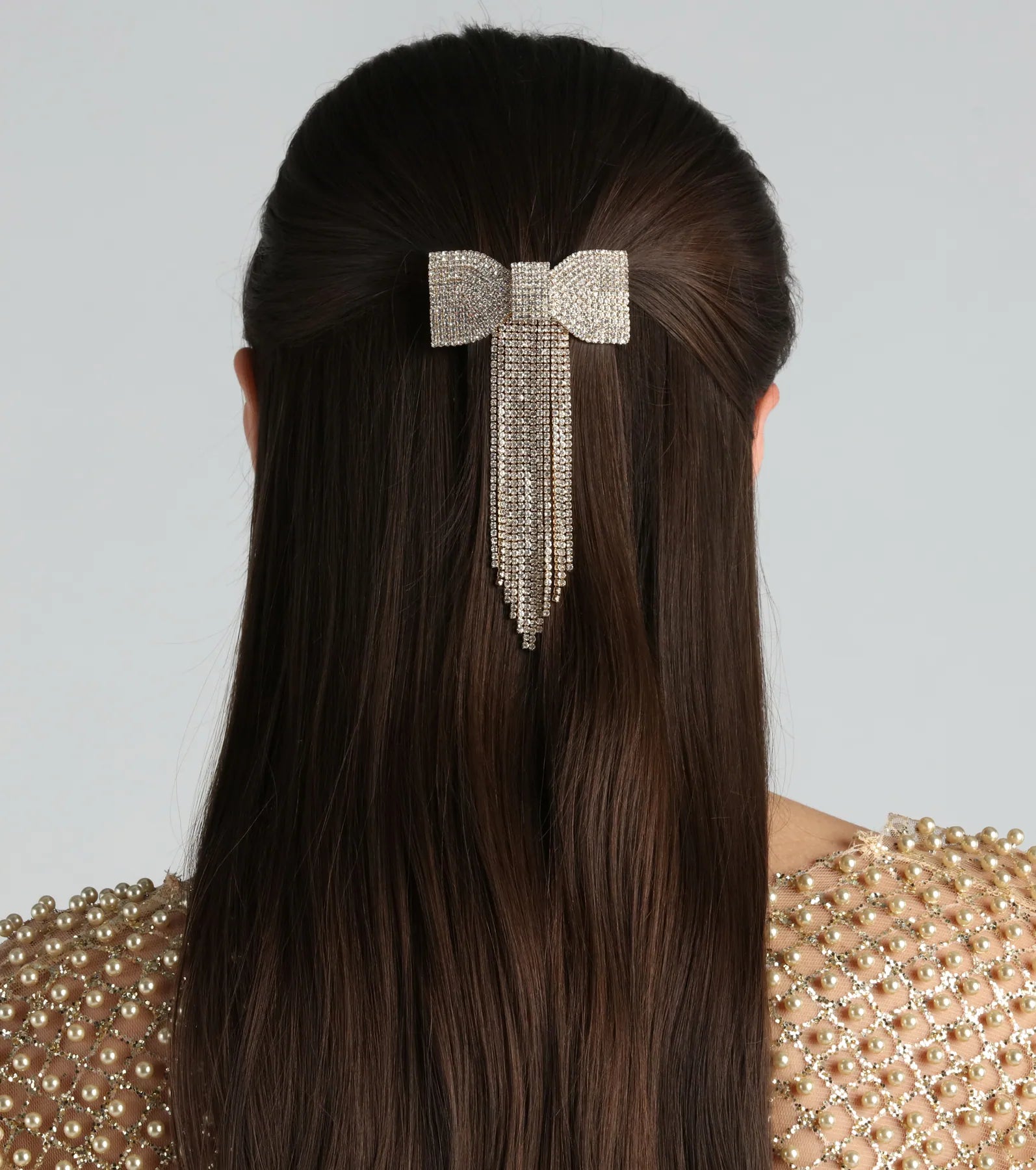 Ultimate Glam Rhinestone Bow Barrette – Premium Hair Accessory