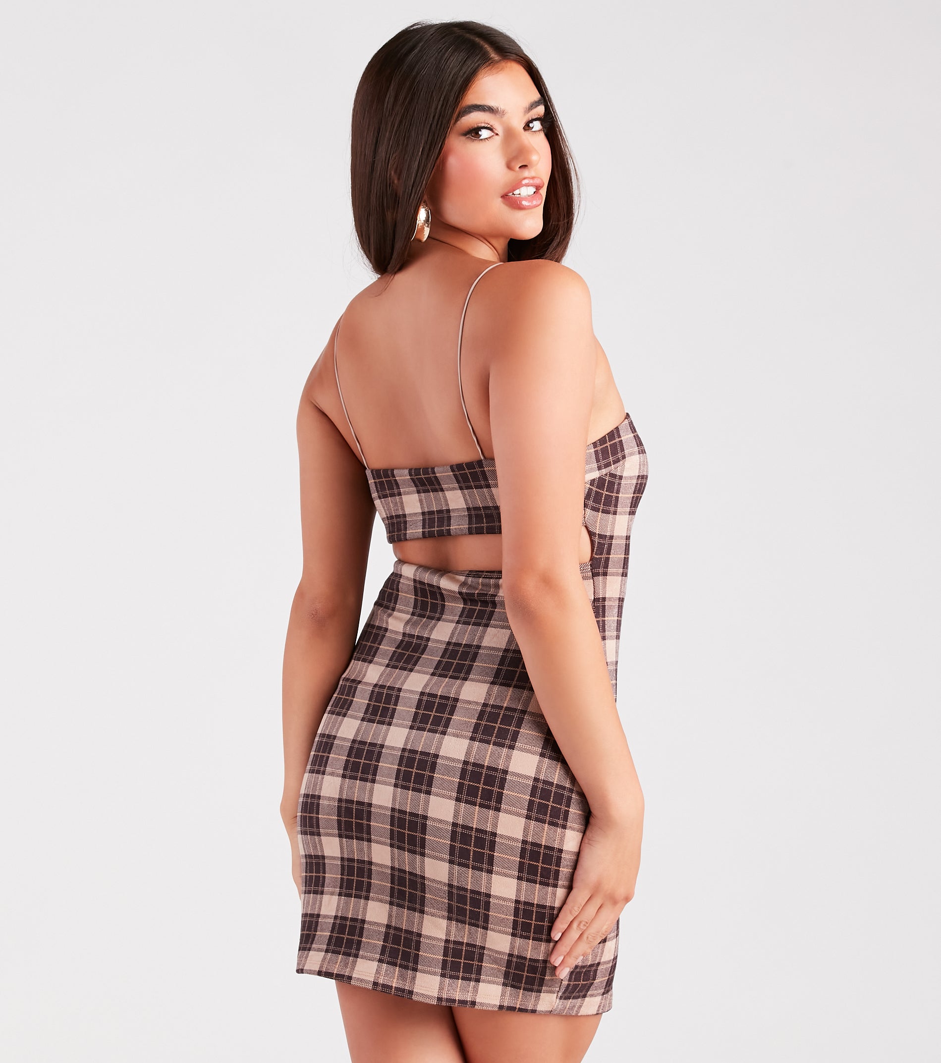 Ultimate Check Me Out Plaid Bodycon Mini Dress