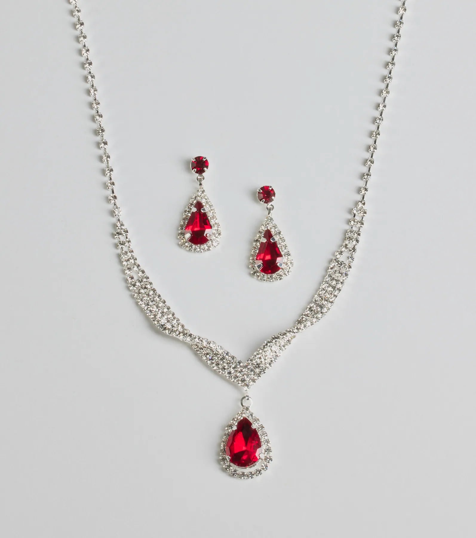 Premium Glamour Gemstone Jewelry Set – Necklace & Earrings
