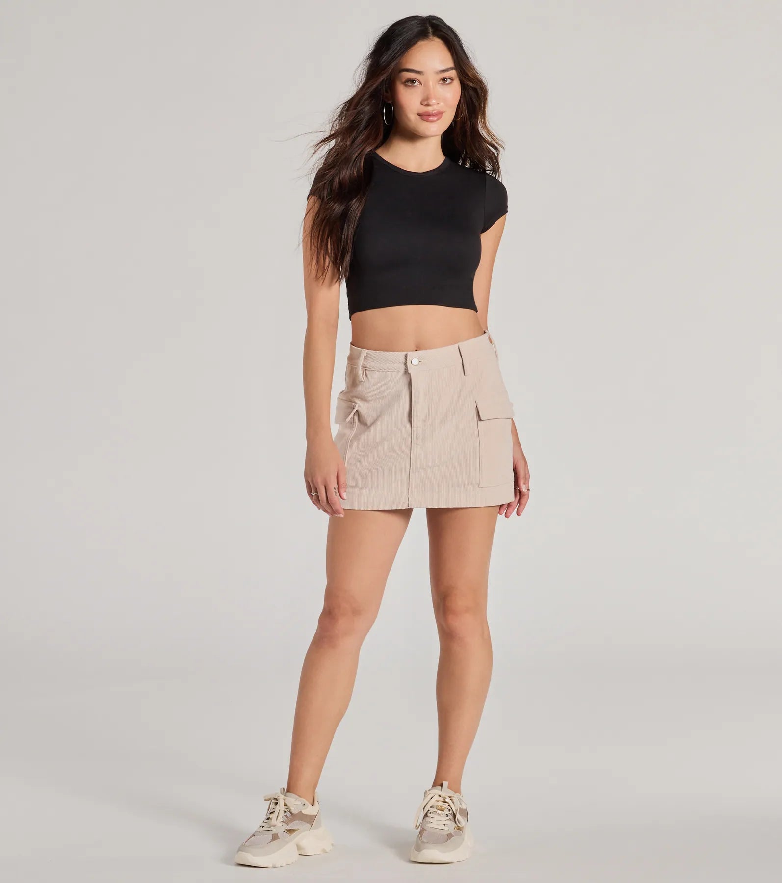 Ultimate Playful Cargo Corduroy Mini Skort - Trendy & Flattering