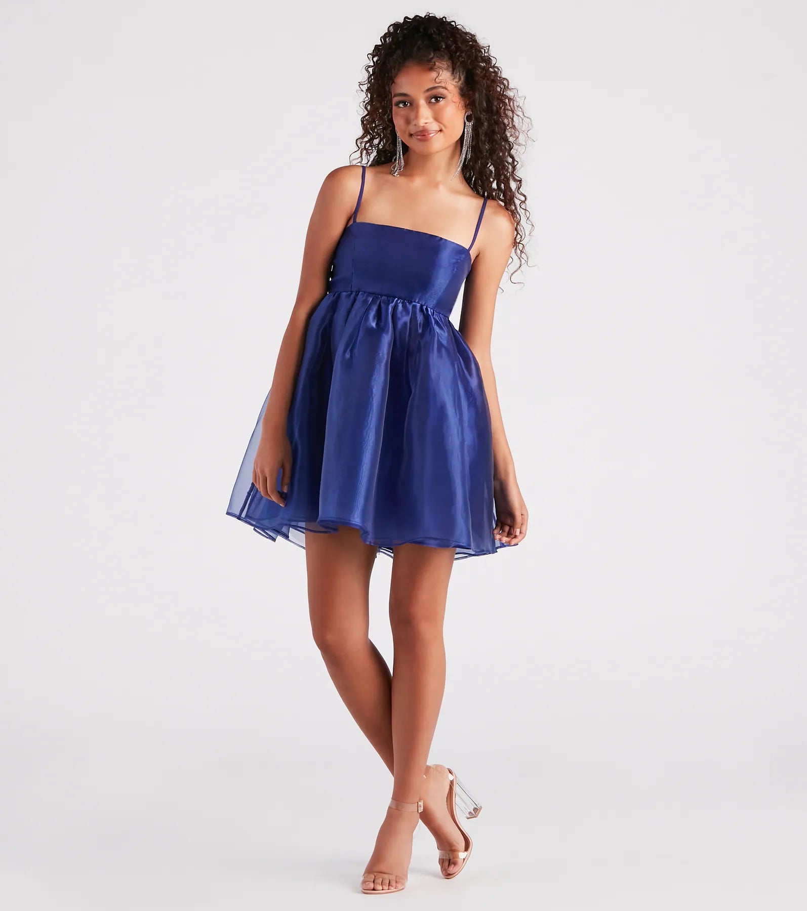 Ultimate Harlow Square Neck Babydoll Party Dress - Premium Elegance