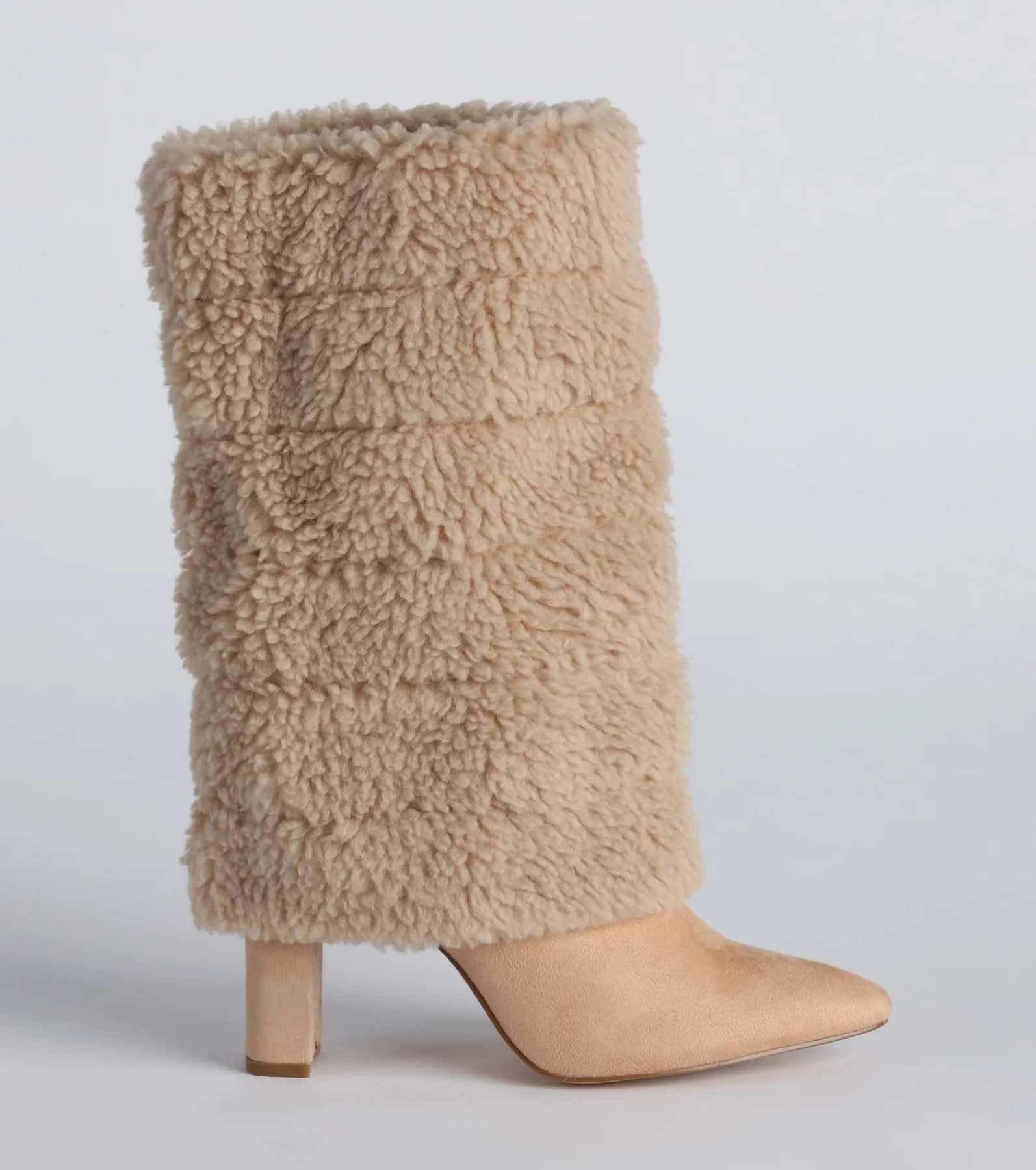 Ultimate Cozy On Down Faux Sherpa Block Heel Booties - Premium Style & Comfort