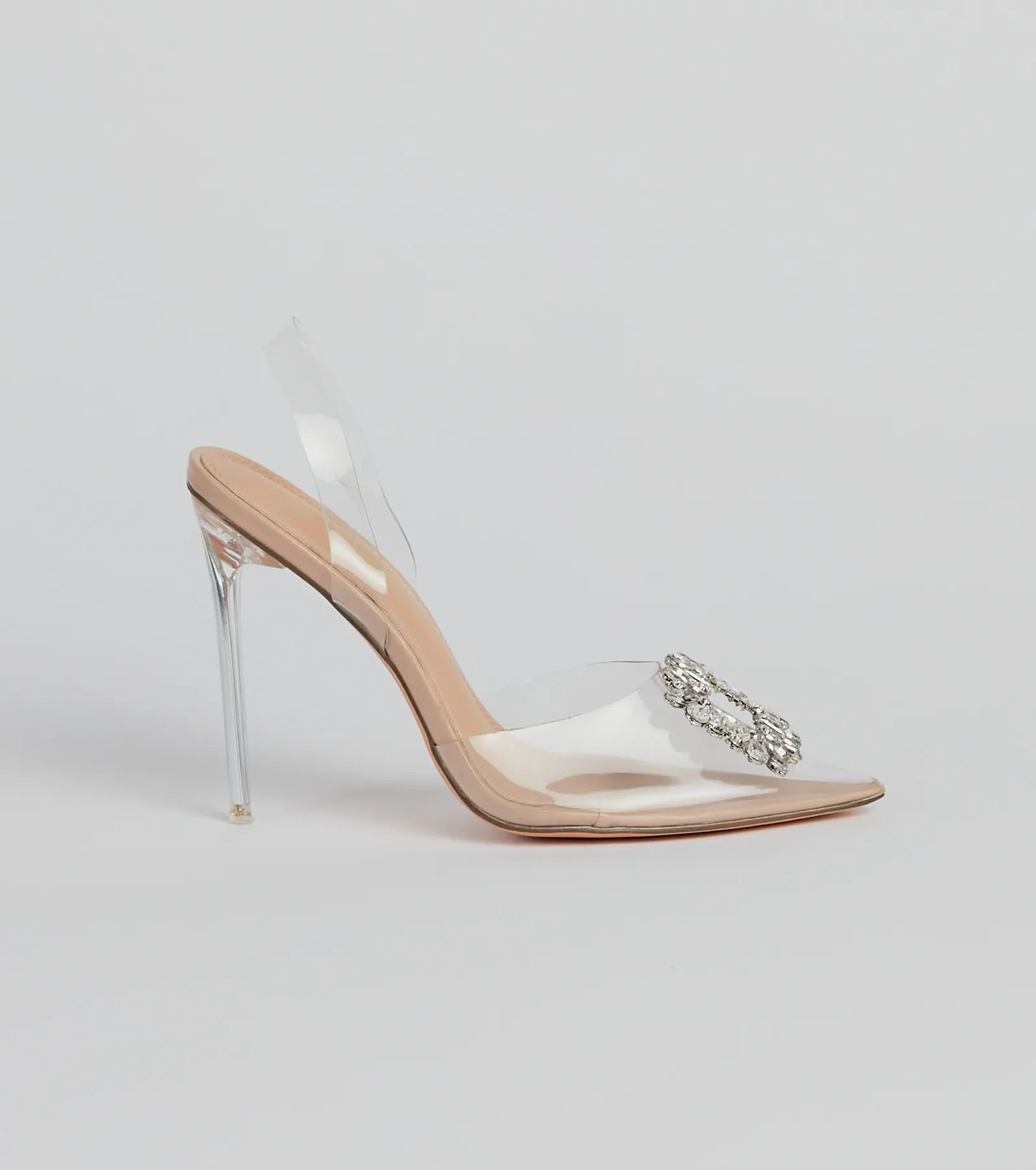 Premium Crystal-Embellished Clear Stiletto Heels