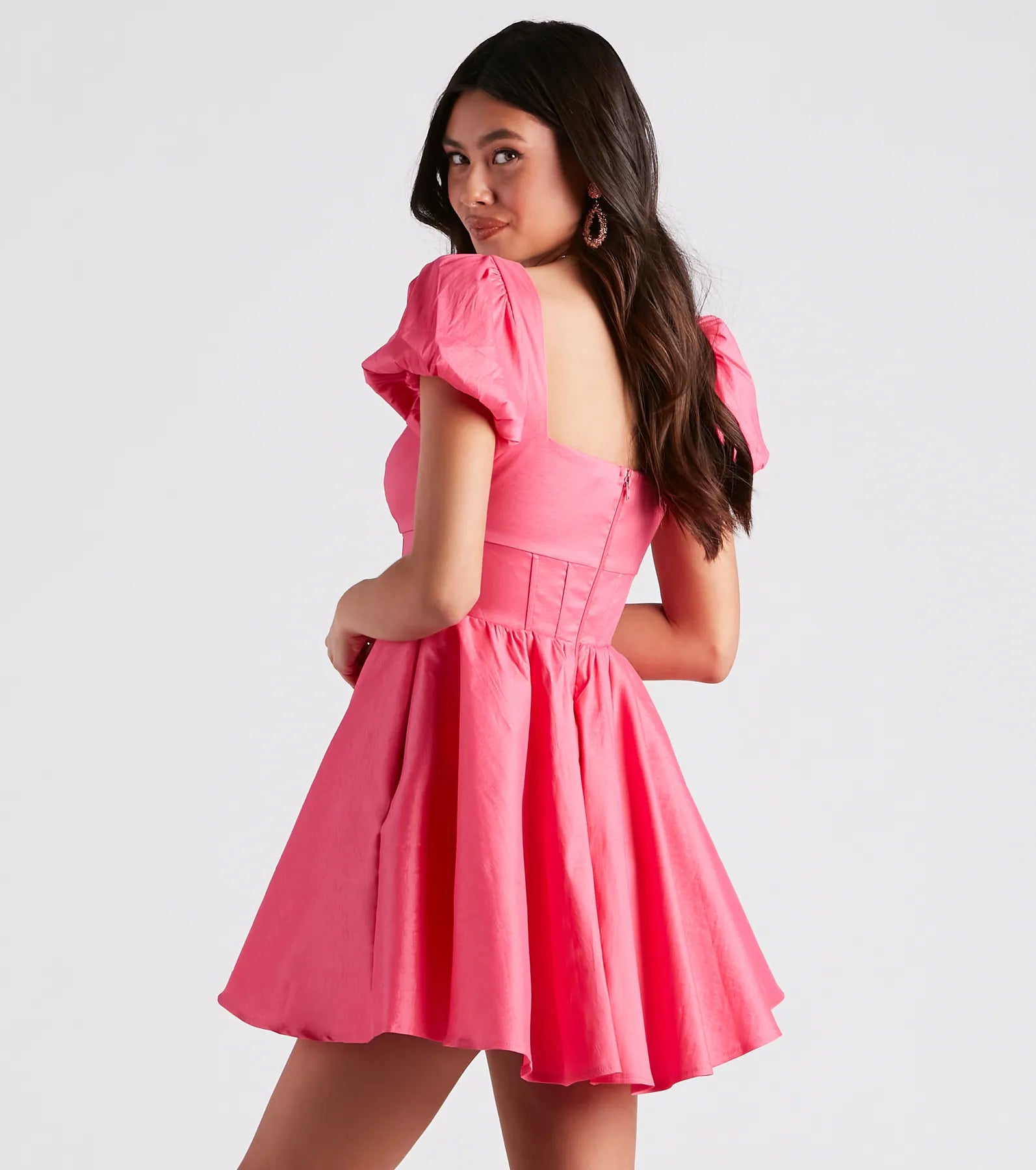 Ultimate Bri Taffeta Puff Sleeve Party Dress