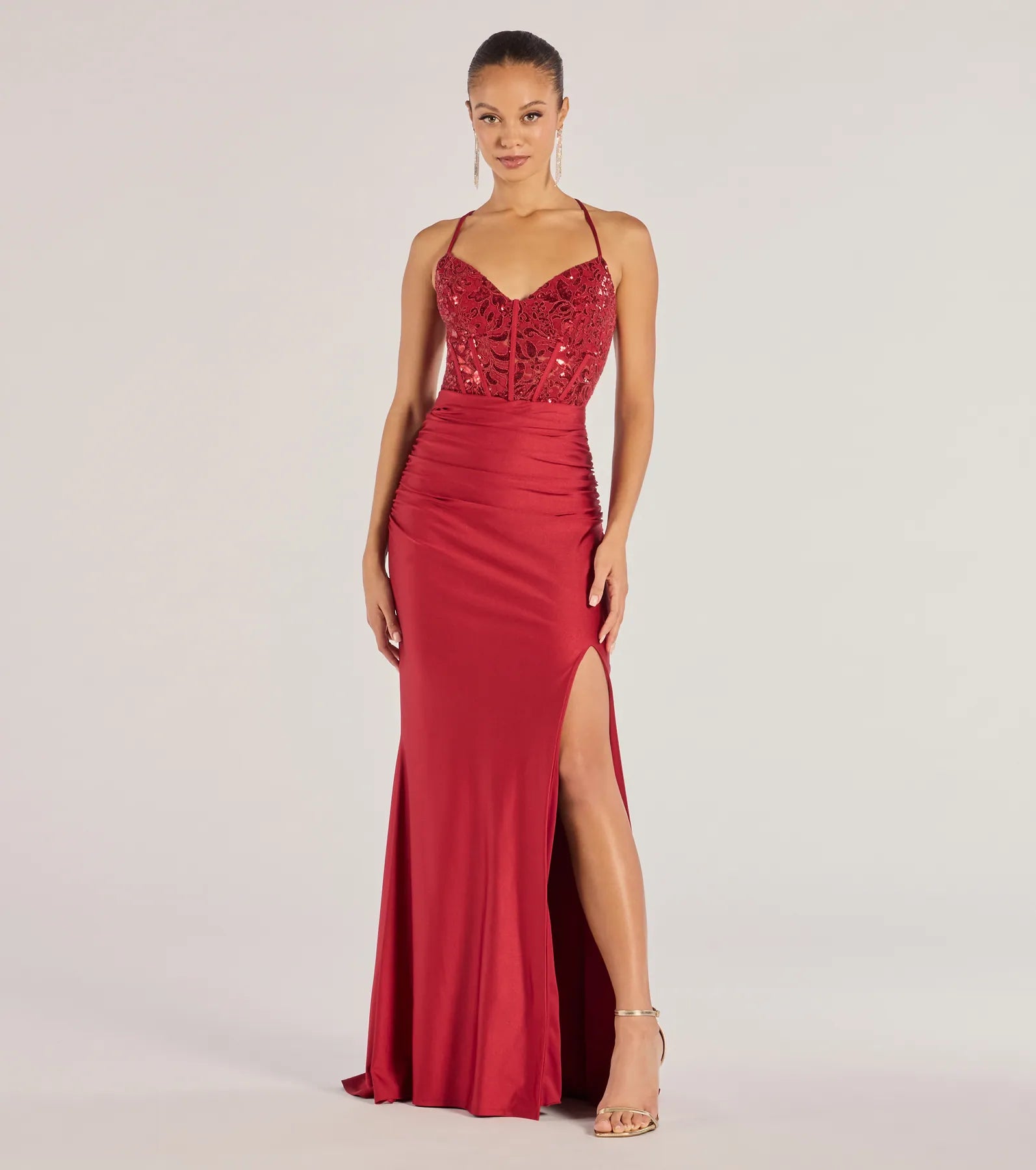 Premium Gemma Sequin Embroidered Mermaid Gown