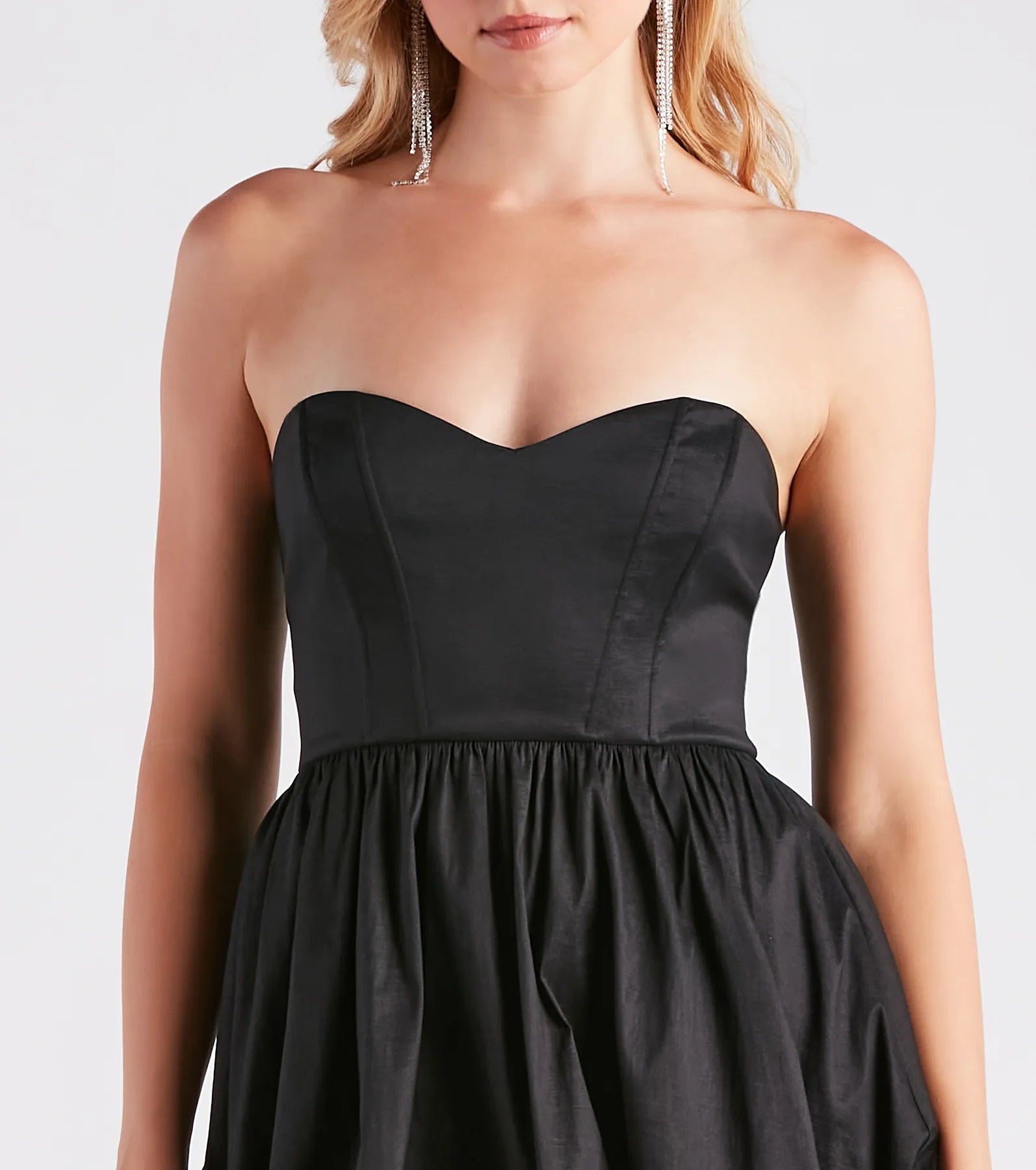 Ultimate Colleen Taffeta Strapless Bubble Hem Party Dress