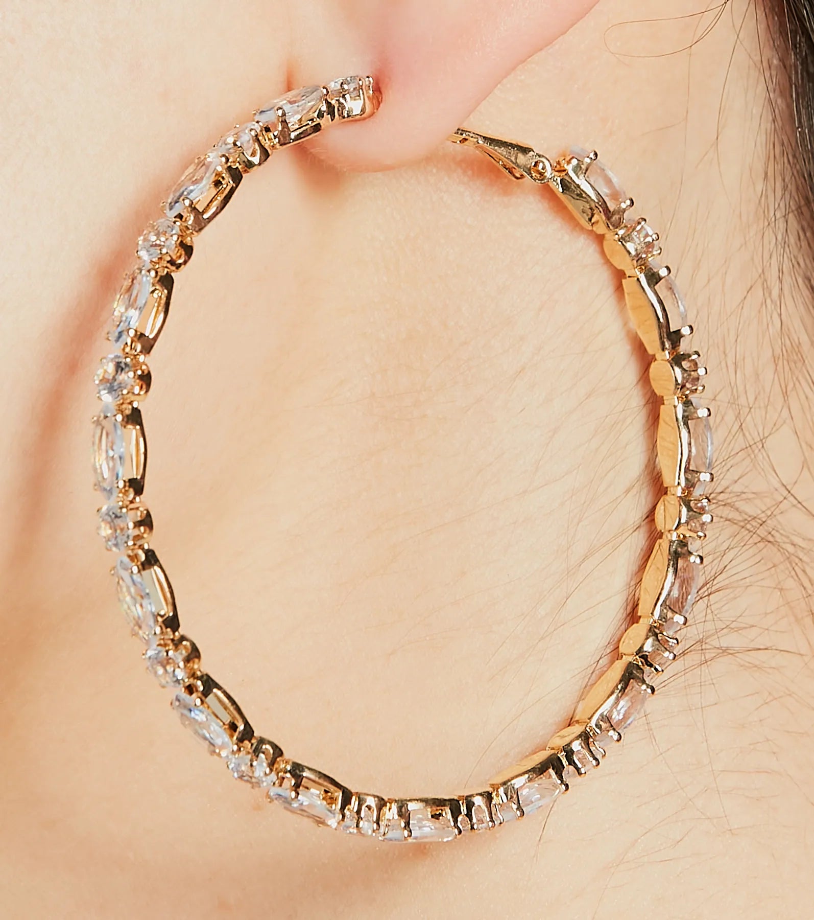 Ultimate Glam Rhinestone Statement Hoop Earrings