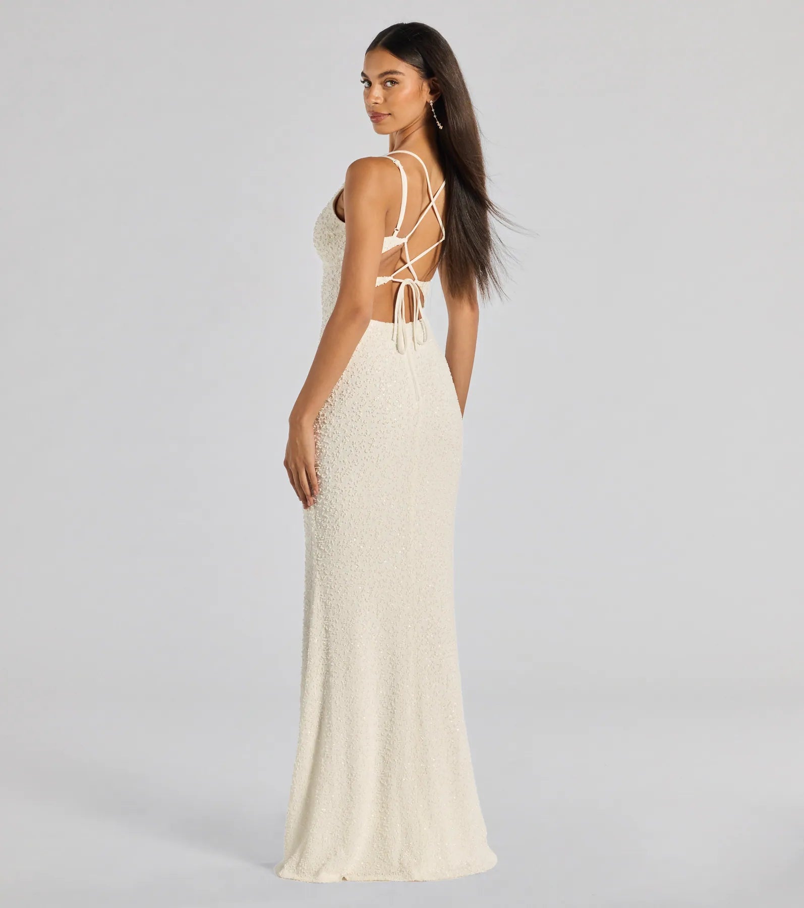 Ultimate Danni Lace-Up Beaded Elegance Dress