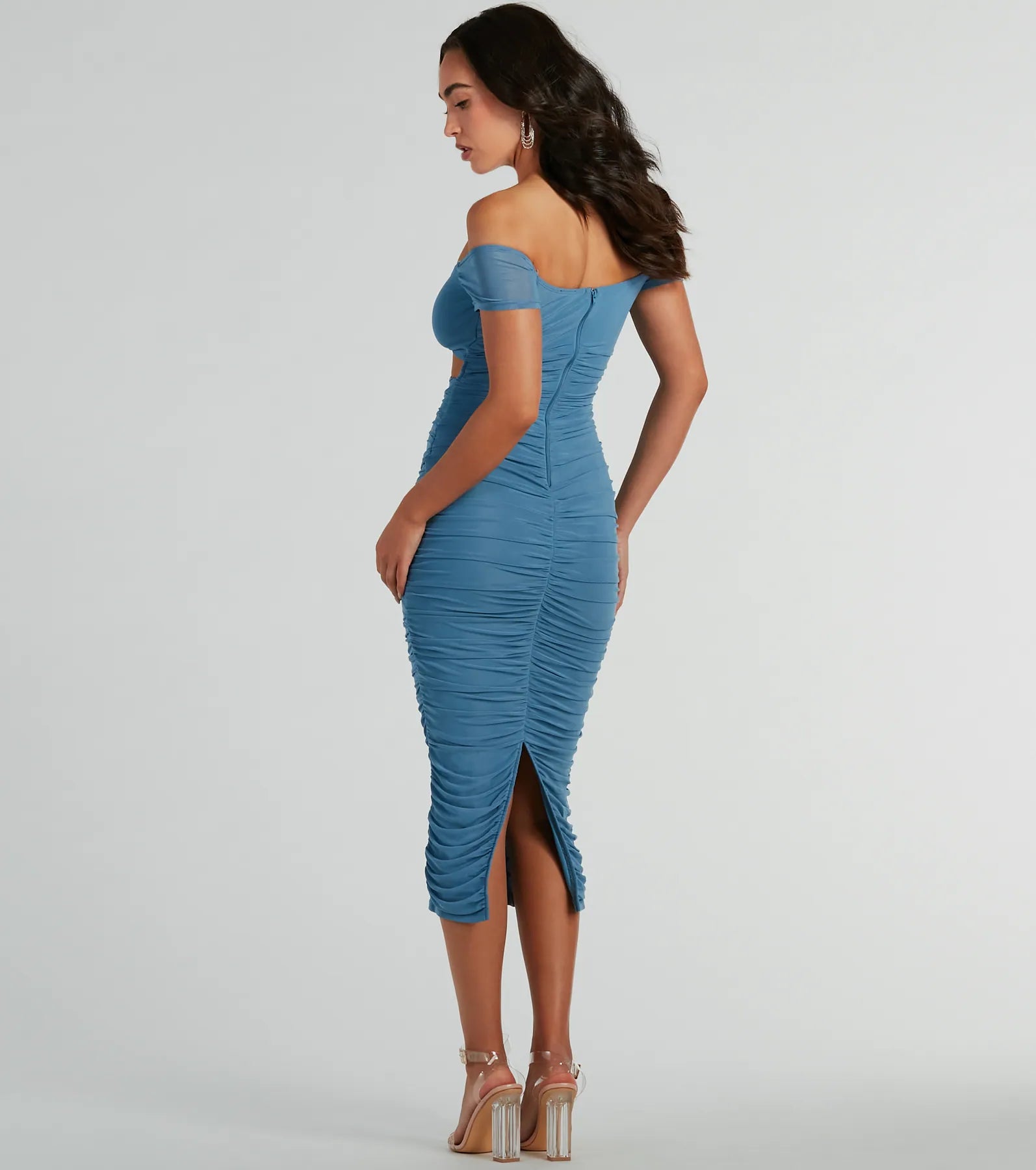 Ultimate Curves Off-The-Shoulder Midi Dress - Premium Partywear