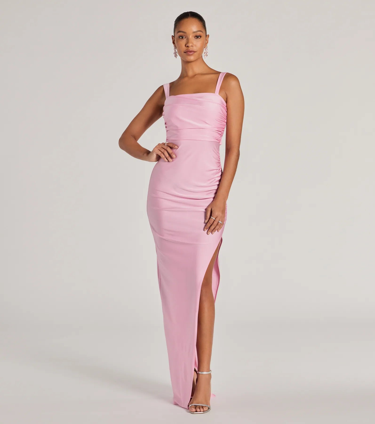 Premium Aliza Backless High Slit Slim-Fit Formal Dress - Ultimate Glamour