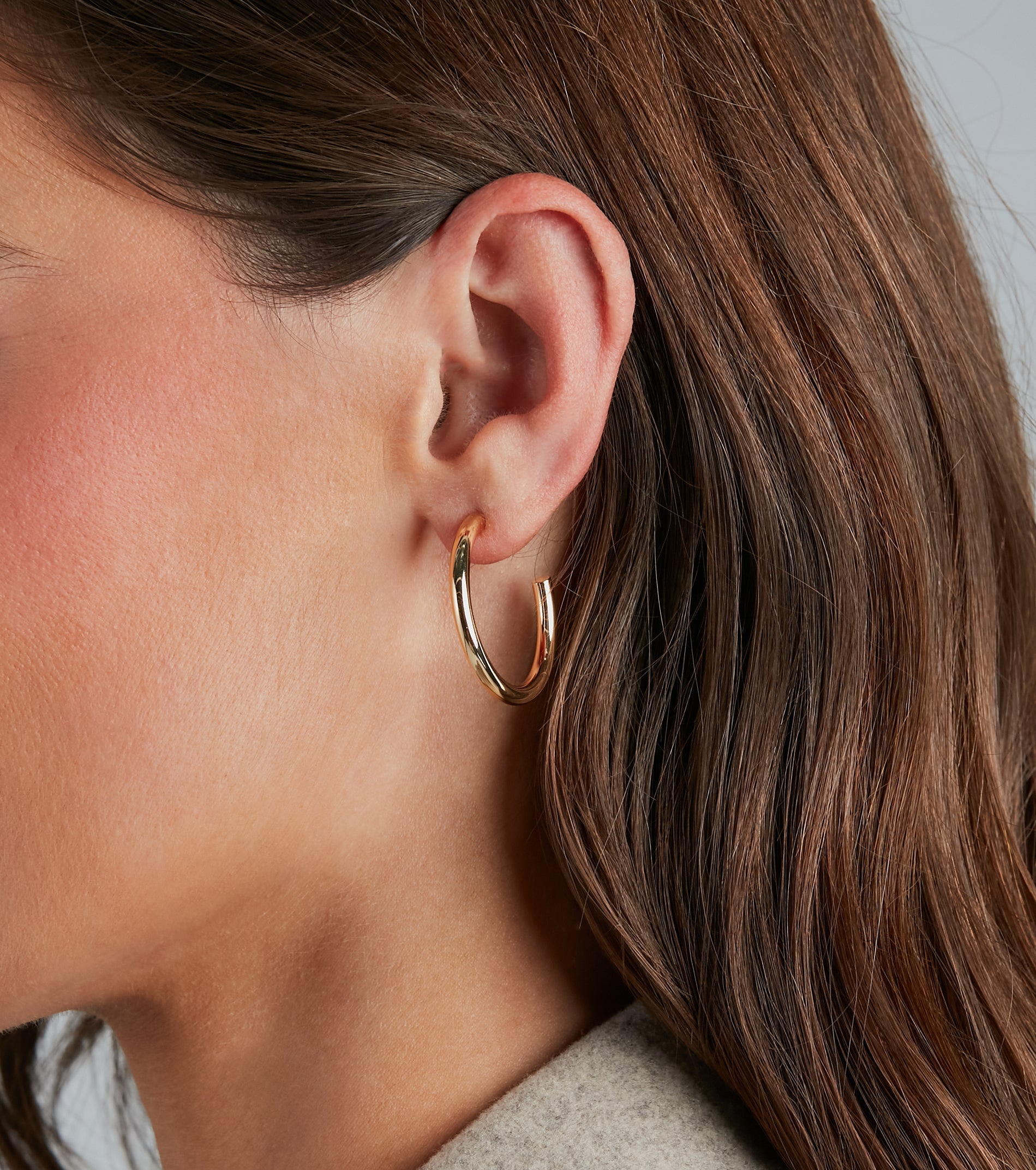 Ultimate 14K Gold Plated Sleek Hoop Earrings - Elevate Your Style