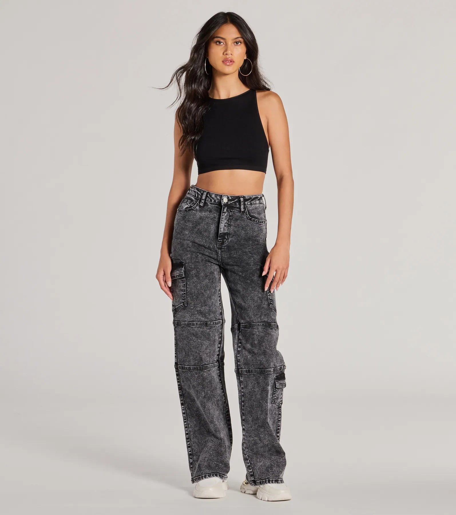 Ultimate Cool High-Rise Cargo Denim Jeans - Effortless Style