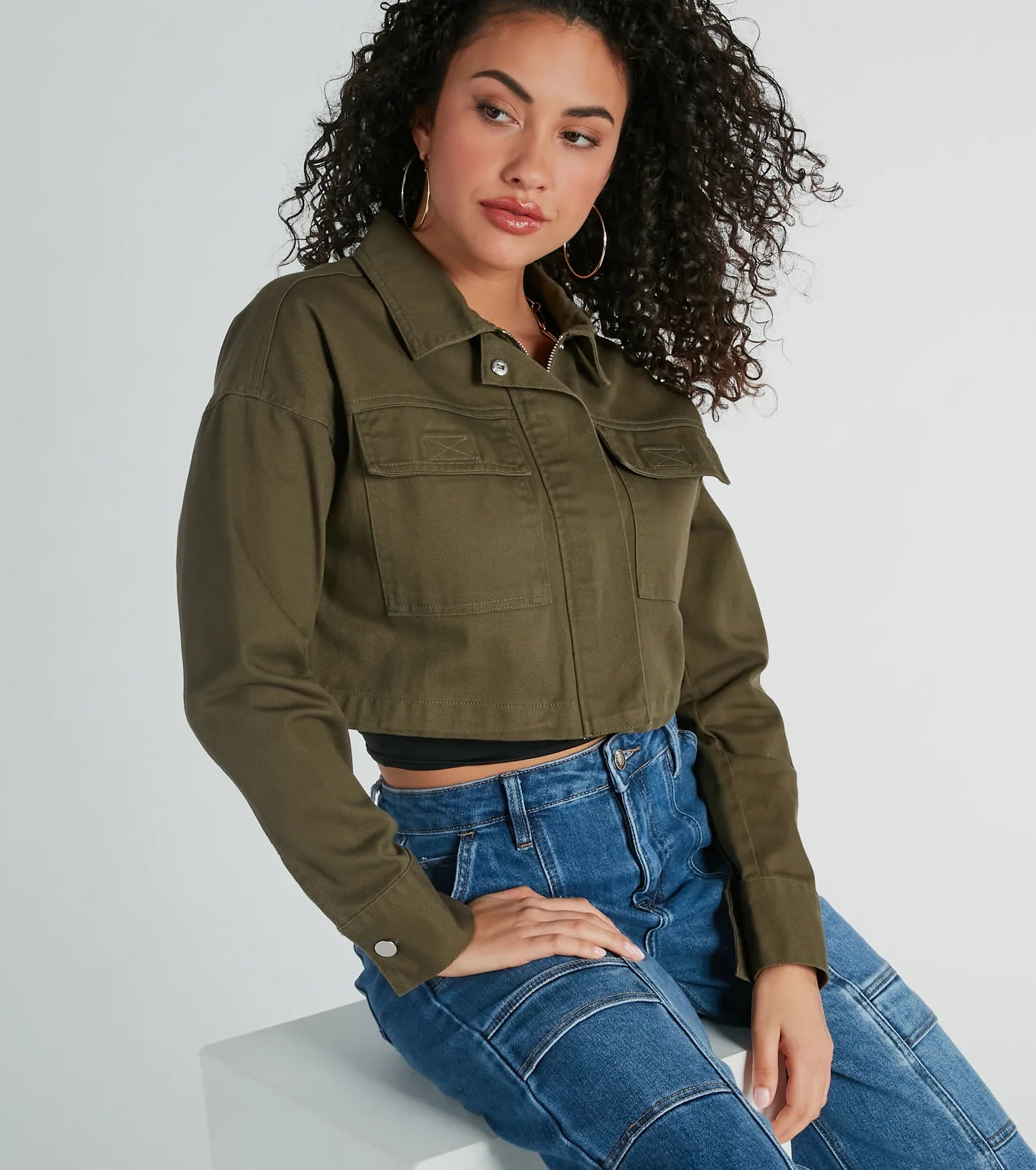 Ultimate Adventure Cargo Crop Bomber Jacket - Premium Style & Comfort