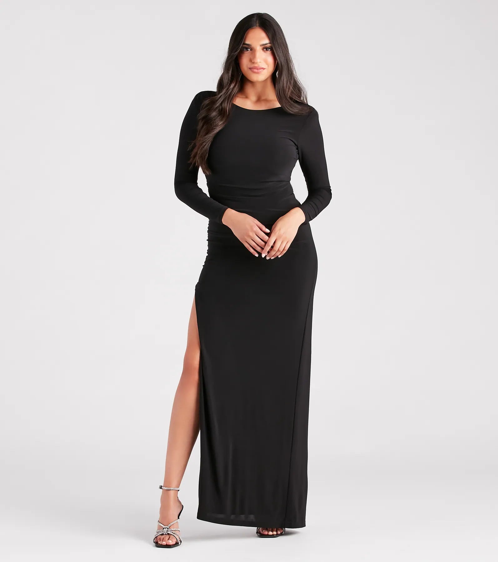 Premium Maddox Elegant Open Back Maxi Dress