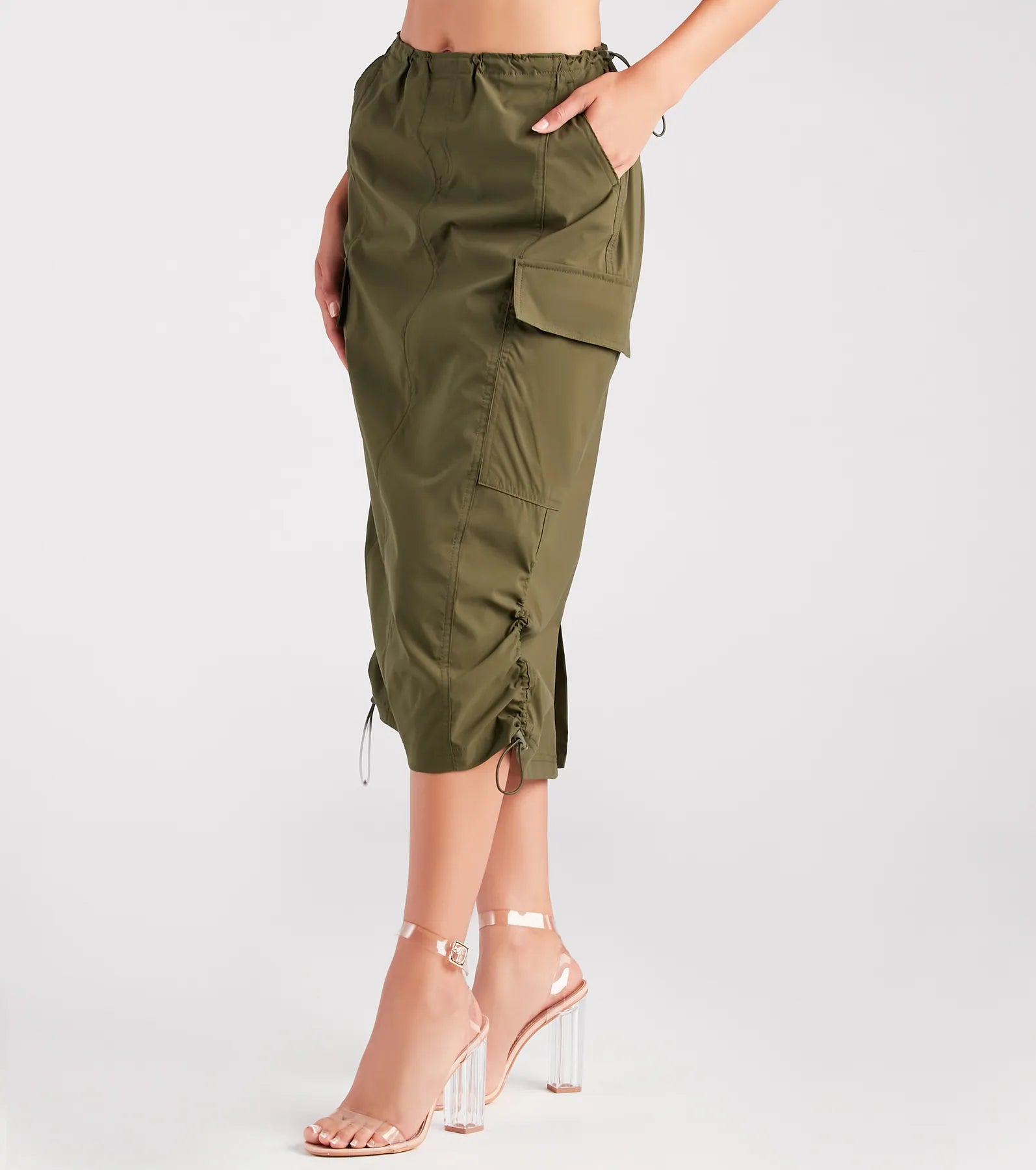 Ultimate Trendsetter Nylon Parachute Midi Skirt - Premium Style Upgrade