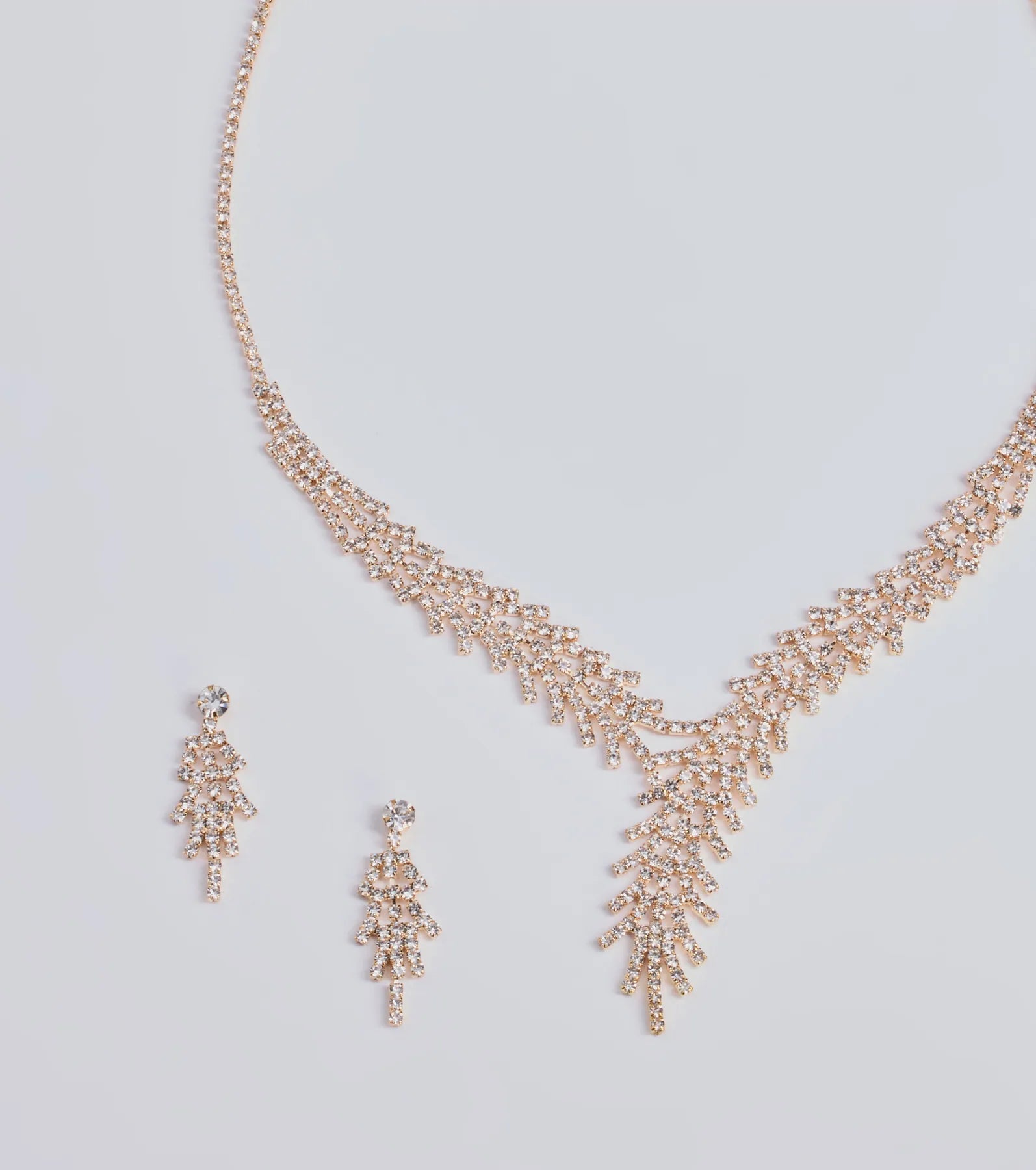 Ultimate Glam Rhinestone Fringe Jewelry Set