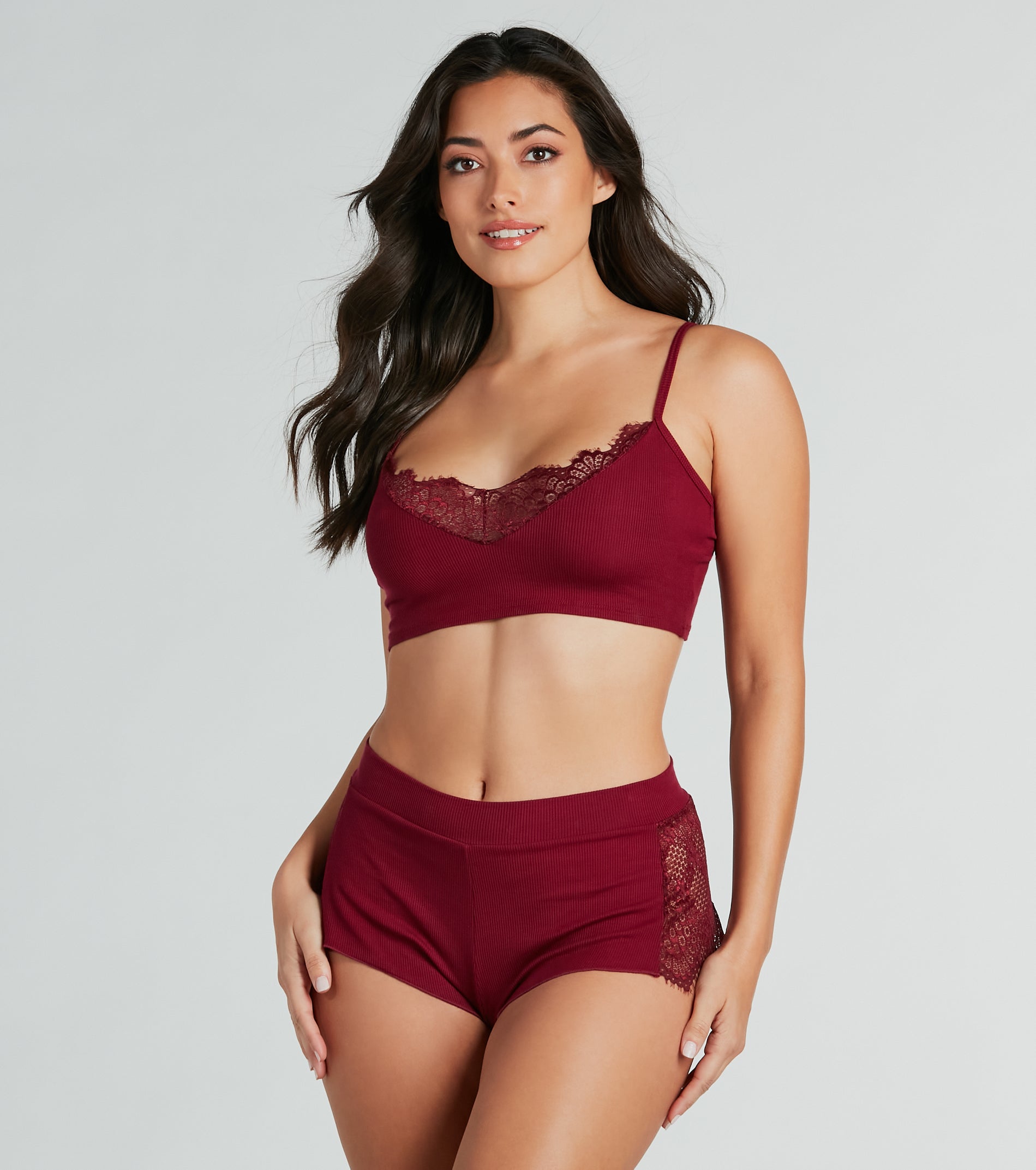 Ultimate Lace Elegance Pajama Bralette & Boyshorts Set