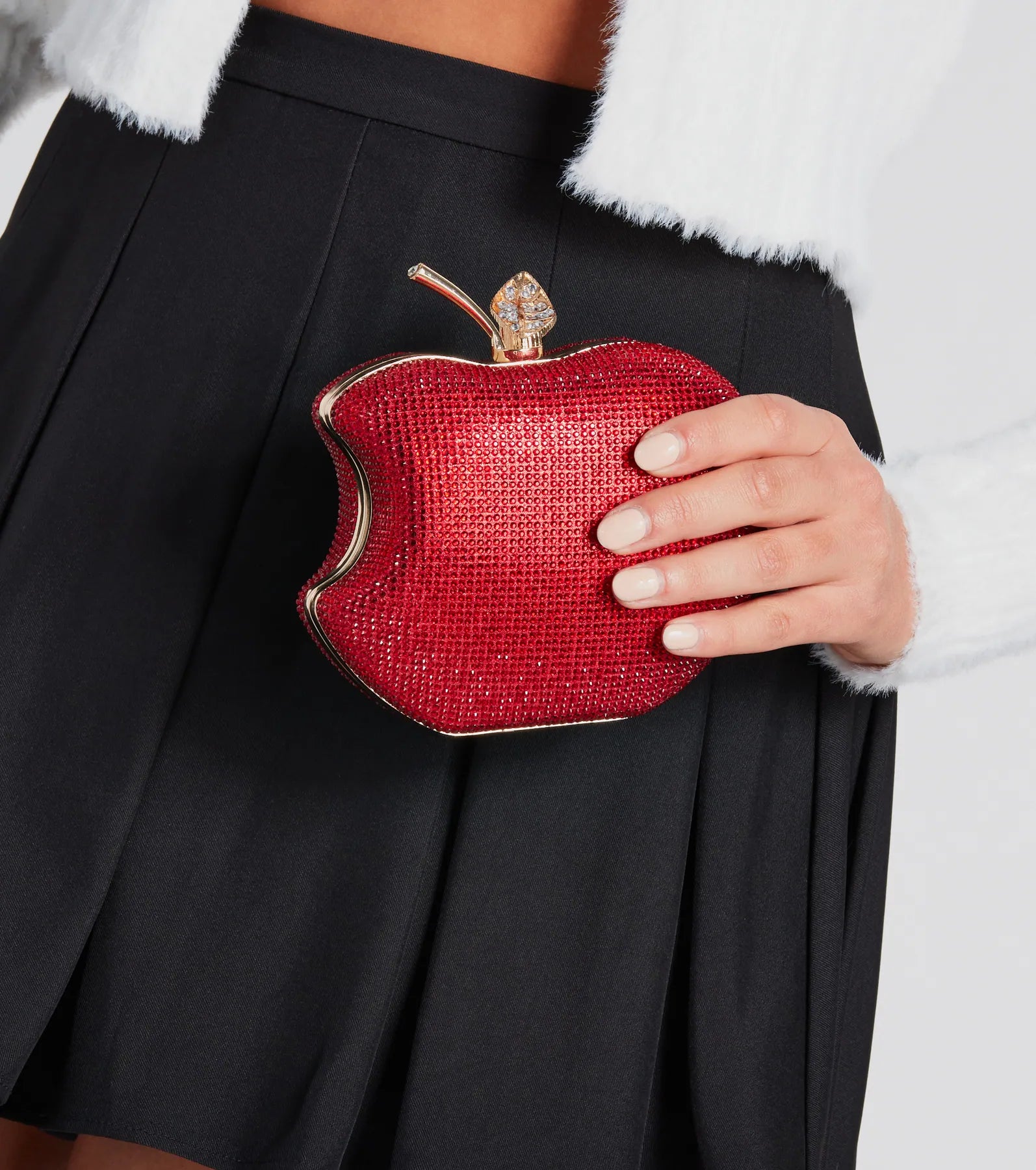 Ultimate Glamour Rhinestone Bitten Apple Clutch - Premium Sparkling Style