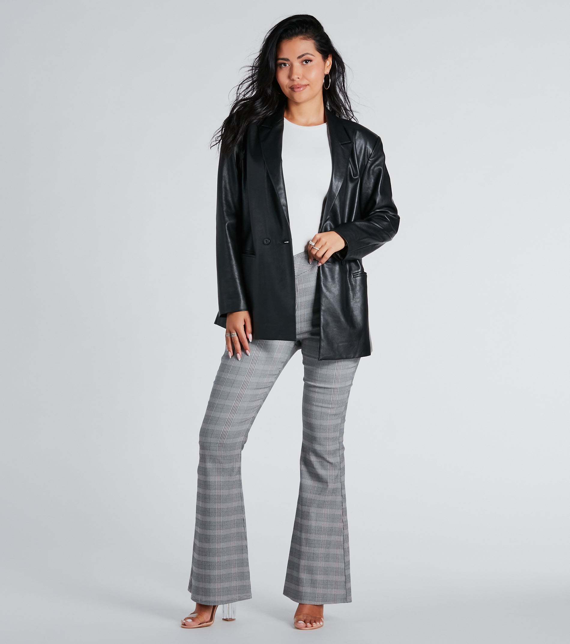 Ultimate Plaid Mood V-Waist Flare Pants - Style & Comfort Redefined