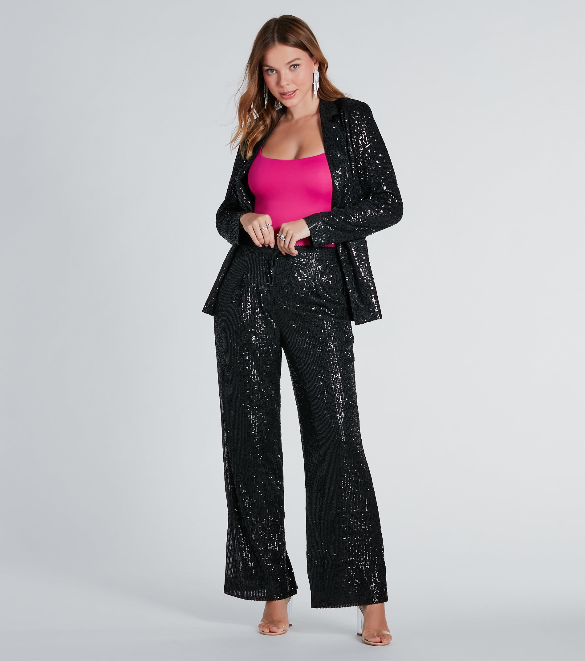 Premium Night Cocktails Sequin Flare Pants - Ultimate Holiday Glam