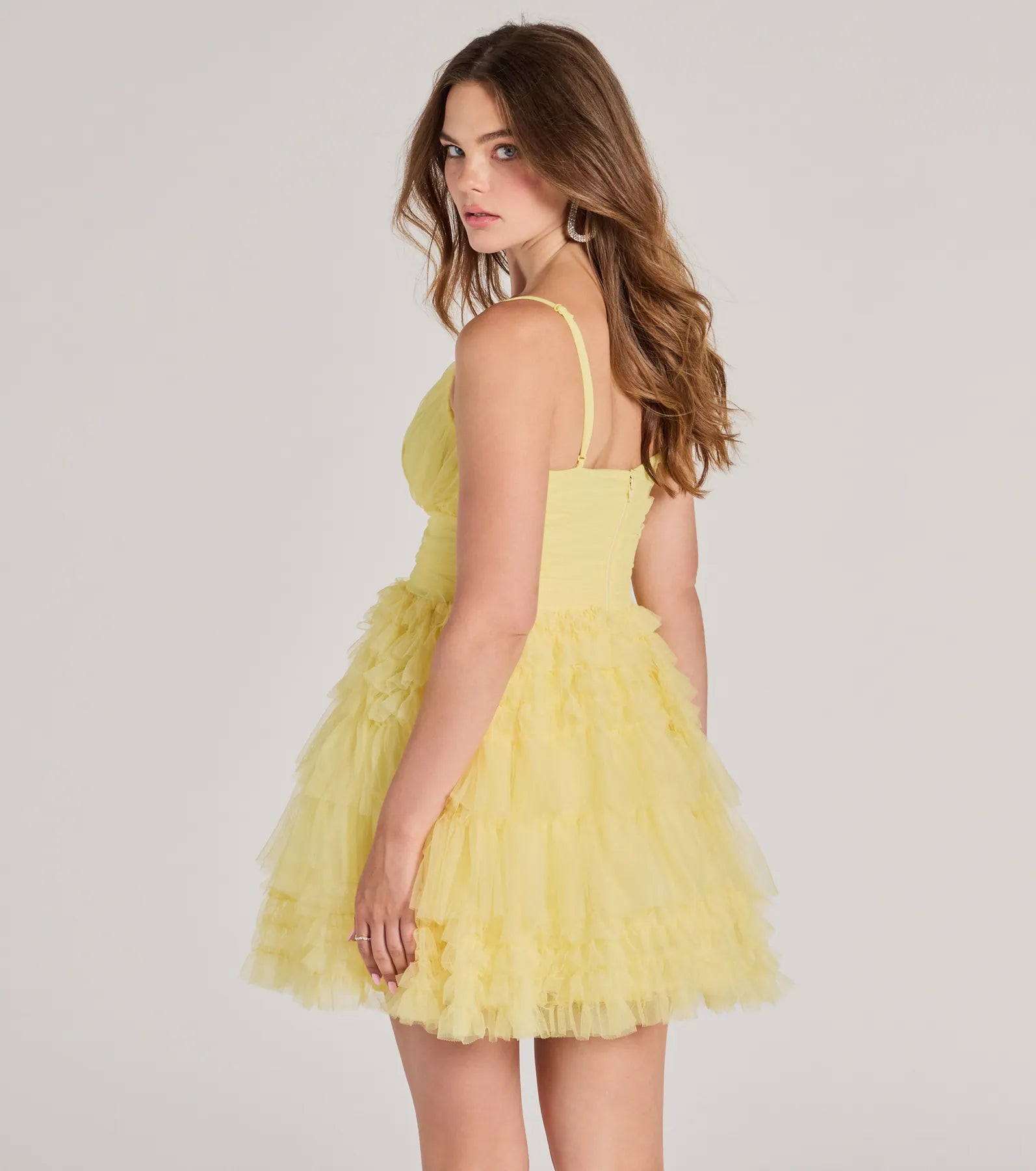 Premium Katalina V-Neck Ruffle Party Dress - Ultimate Elegance