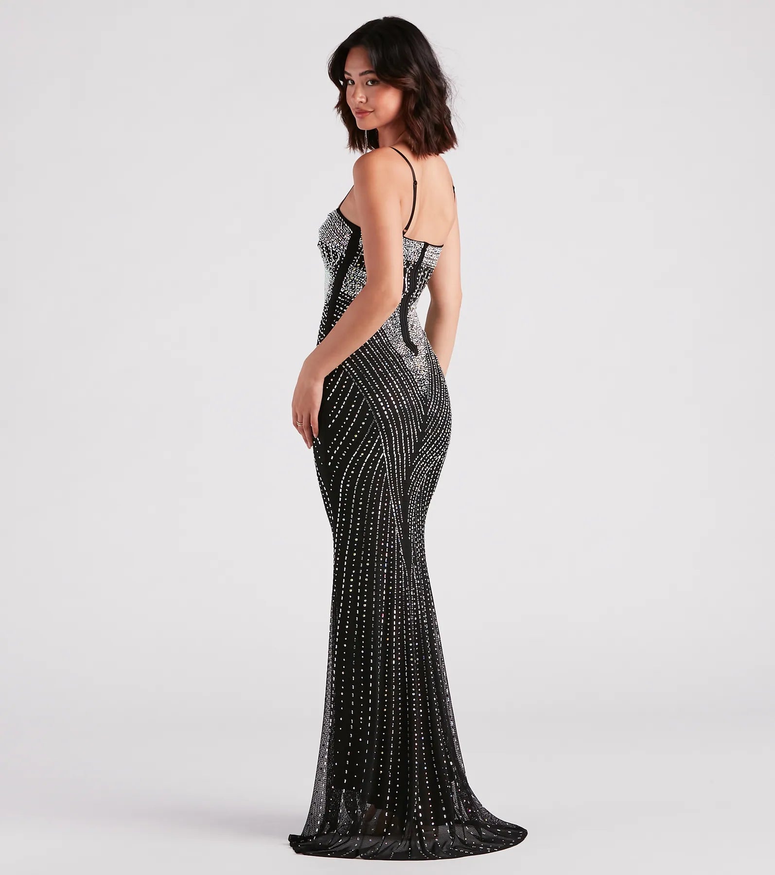 Ultimate Glamour: Tori Rhinestone Mermaid Evening Gown