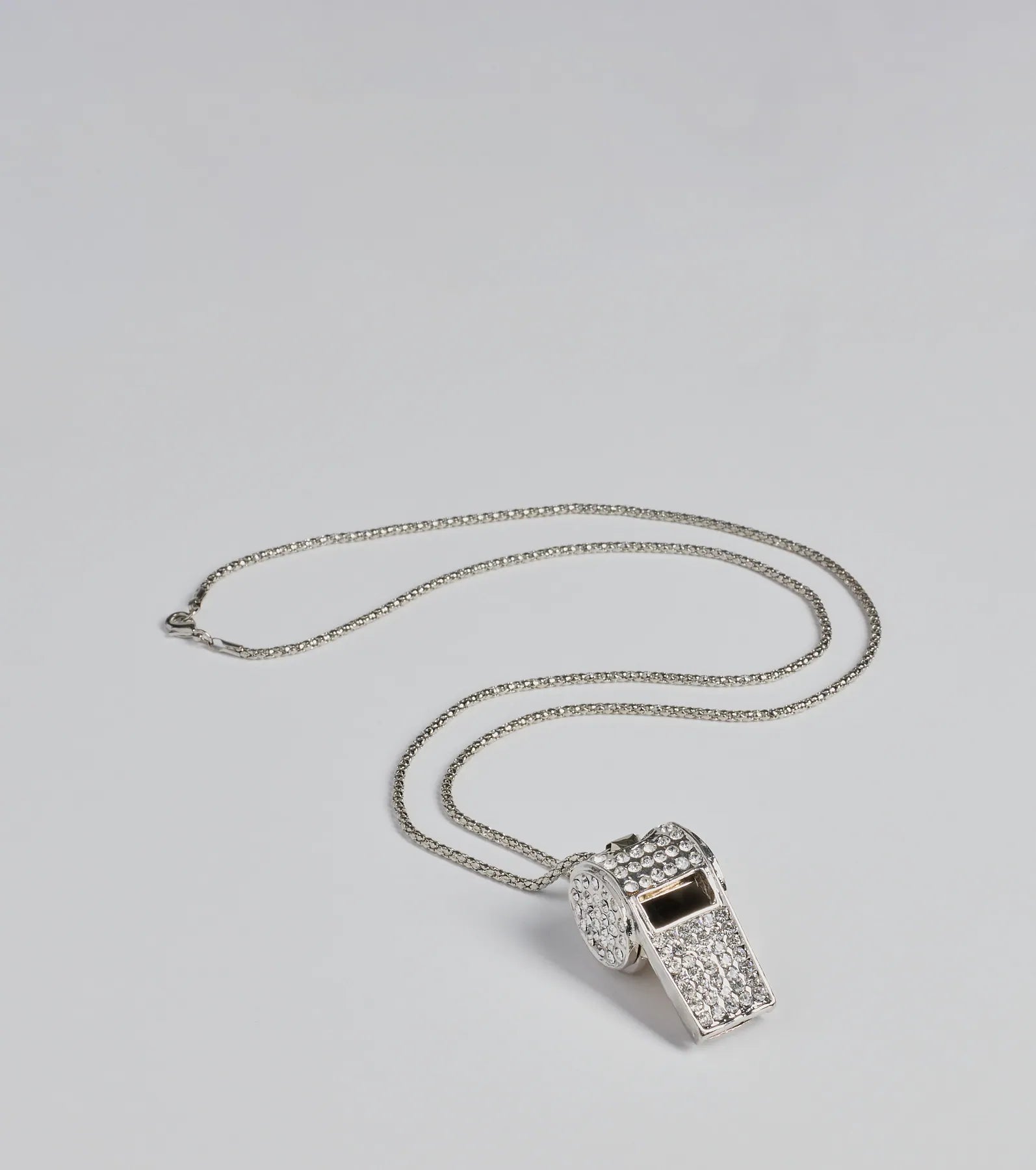 Premium Rhinestone Whistle with Chain - Ultimate Referee Accessory