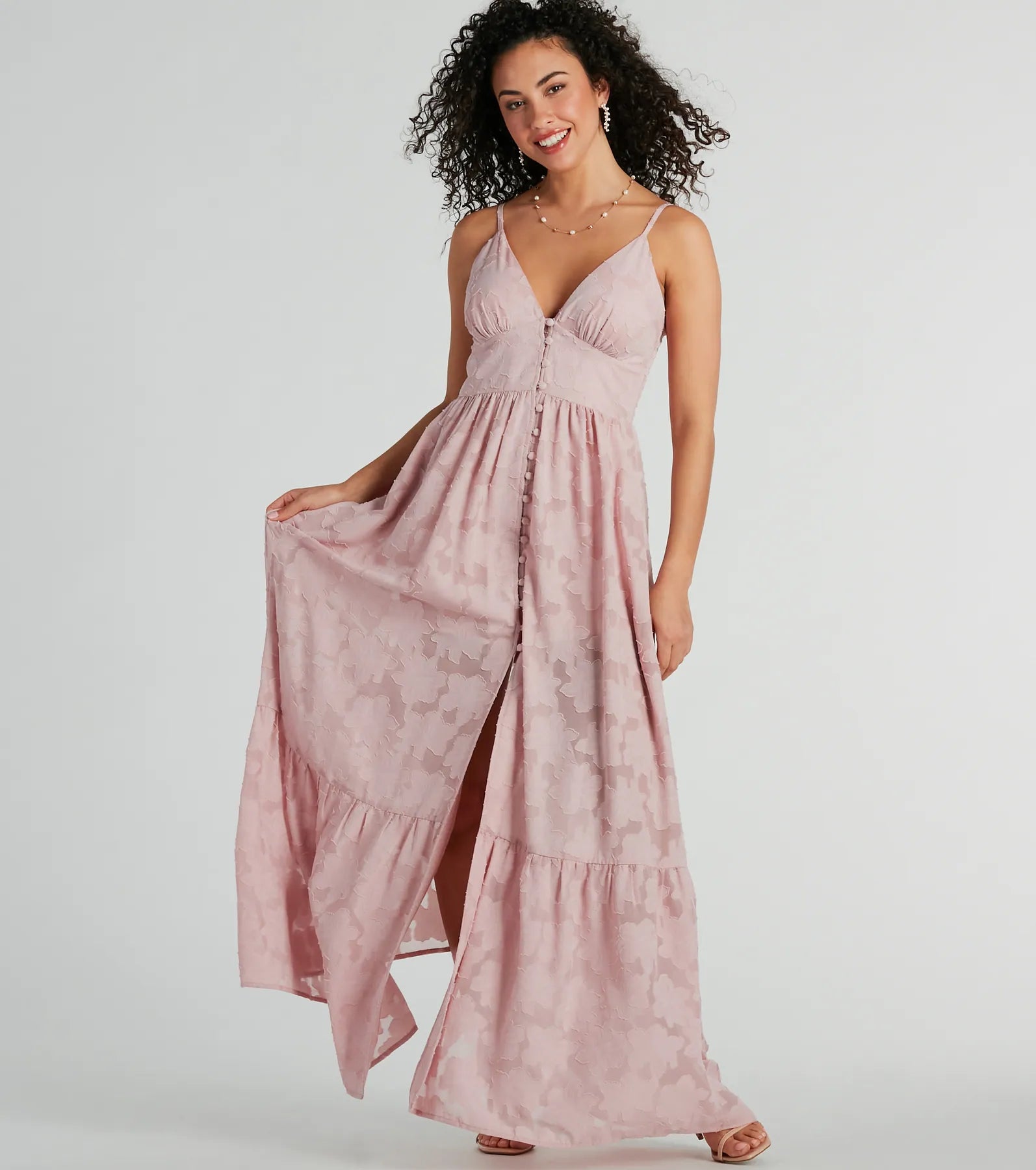 Ultimate Romantic Chiffon Burnout Floral Maxi Dress