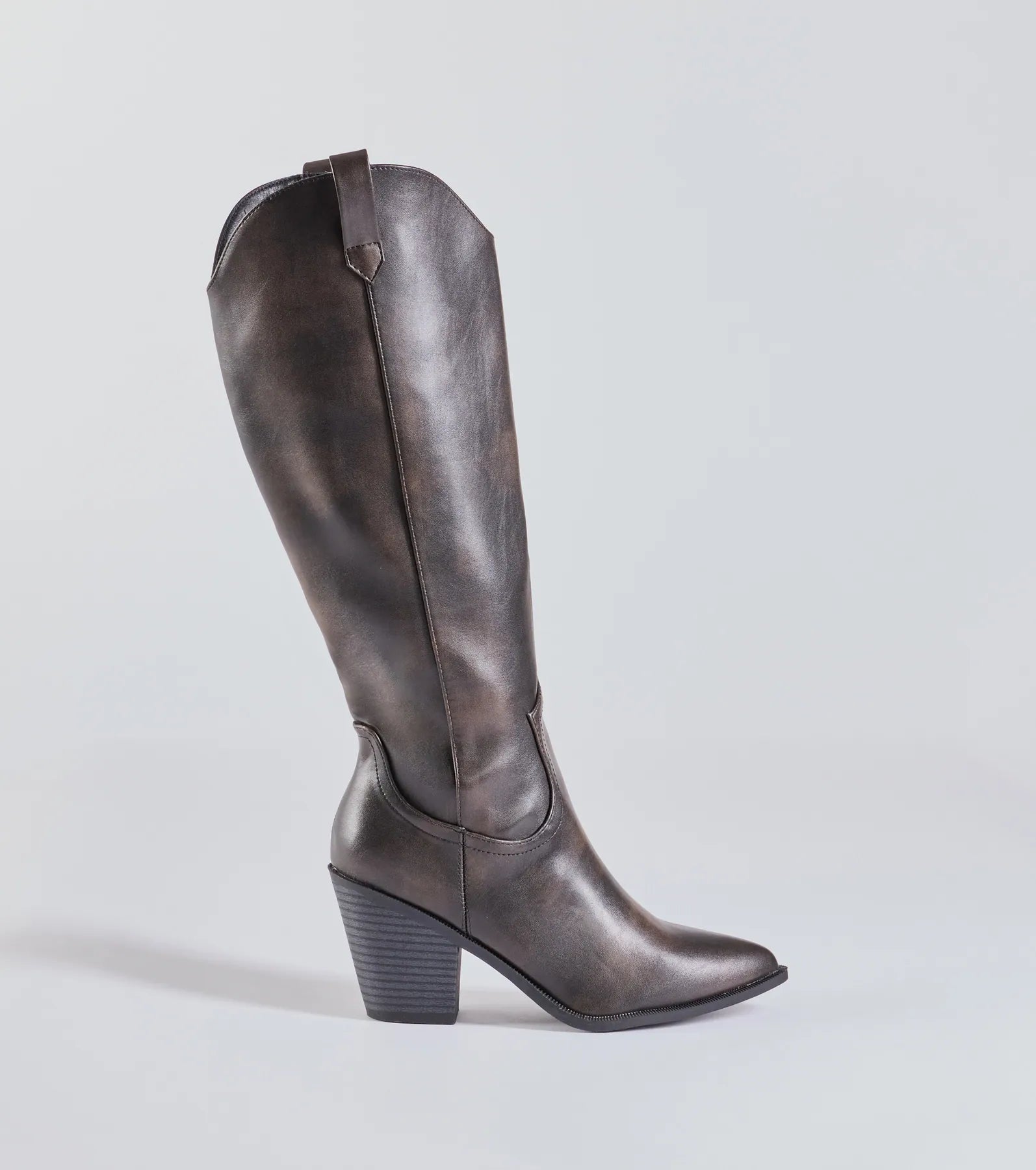 Ultimate Bold & Chic Distressed Faux Leather Western Boots