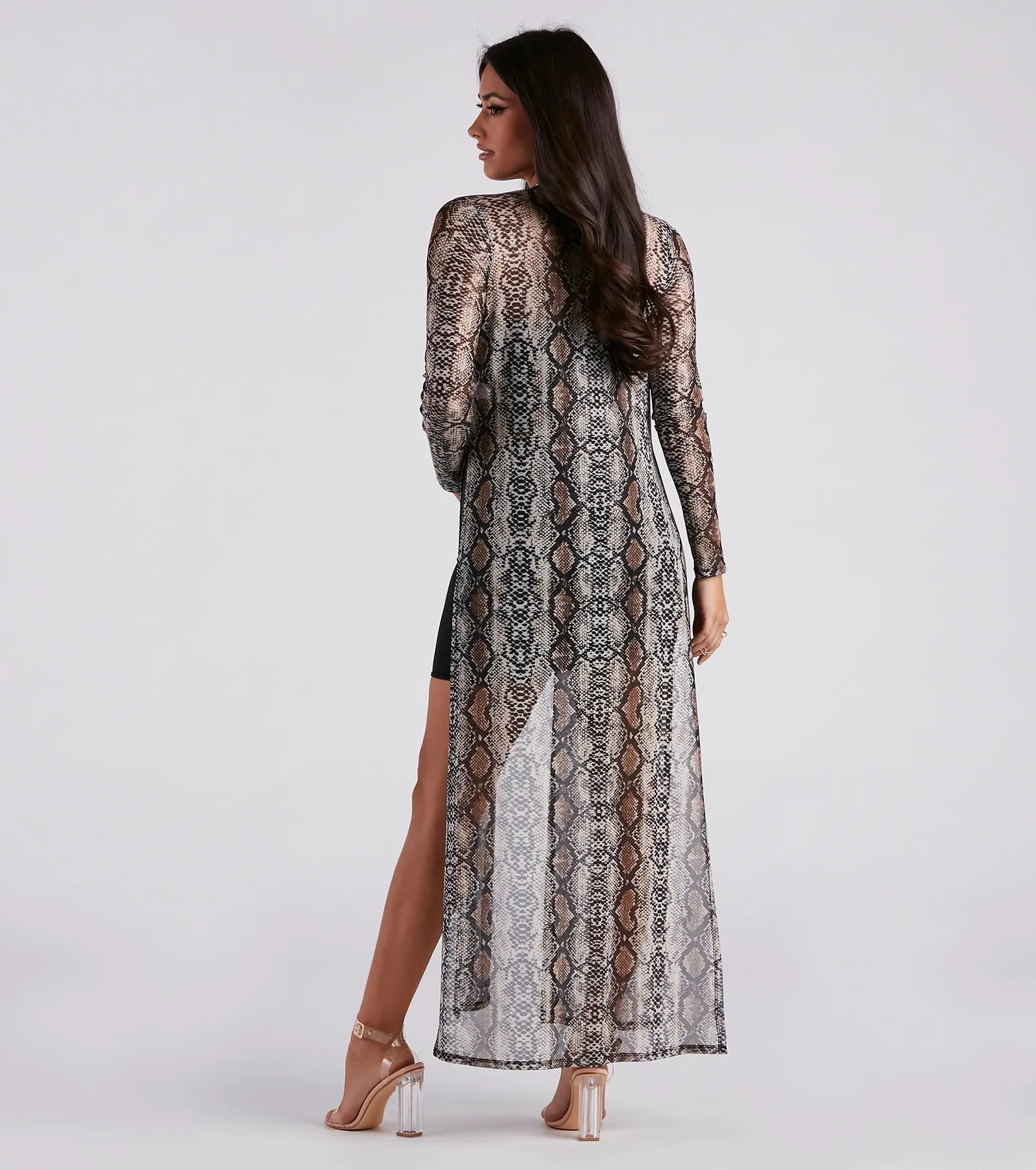 Ultimate Sultry Mesh Snake Print Duster