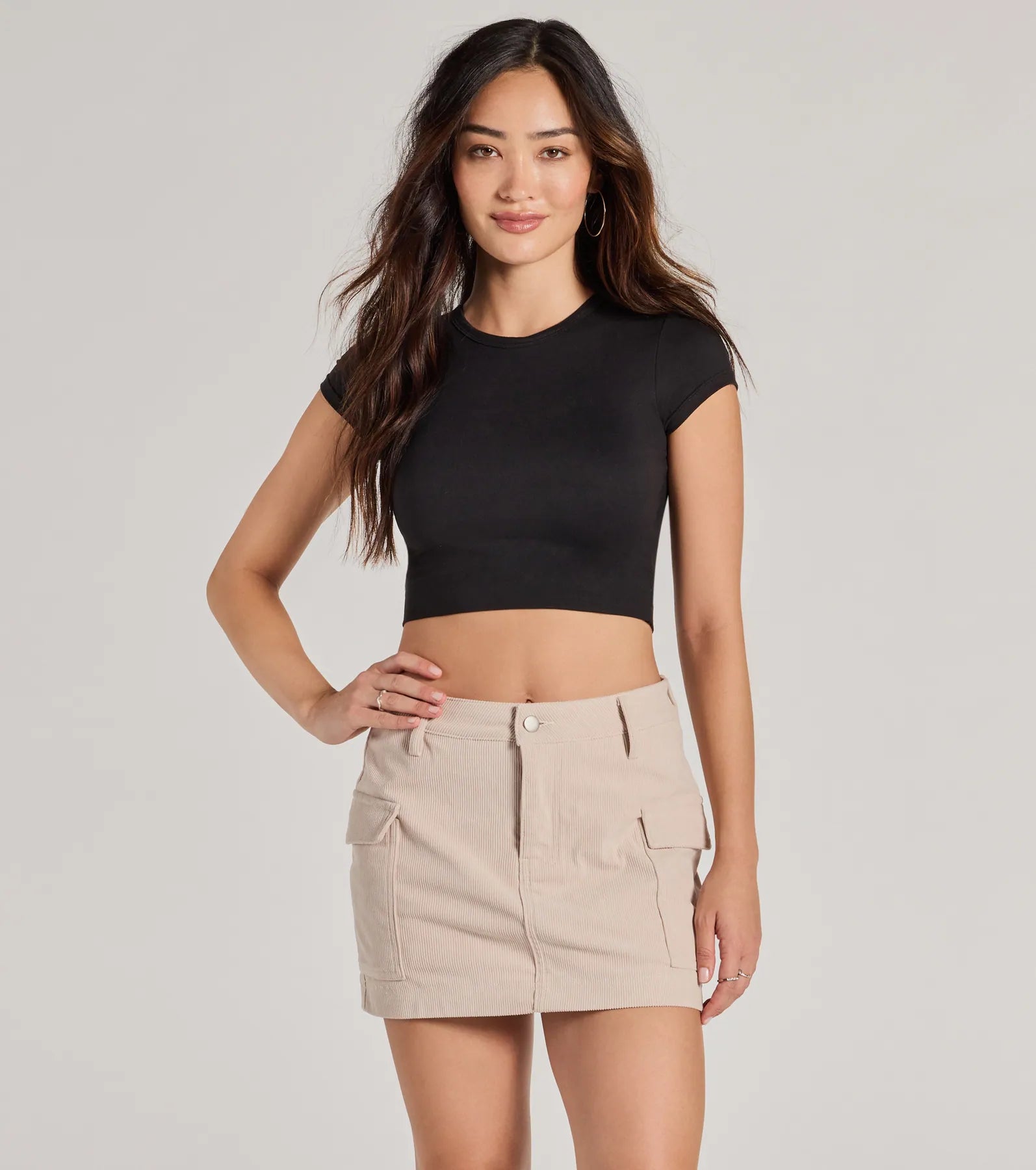 Ultimate Playful Cargo Corduroy Mini Skort - Trendy & Flattering