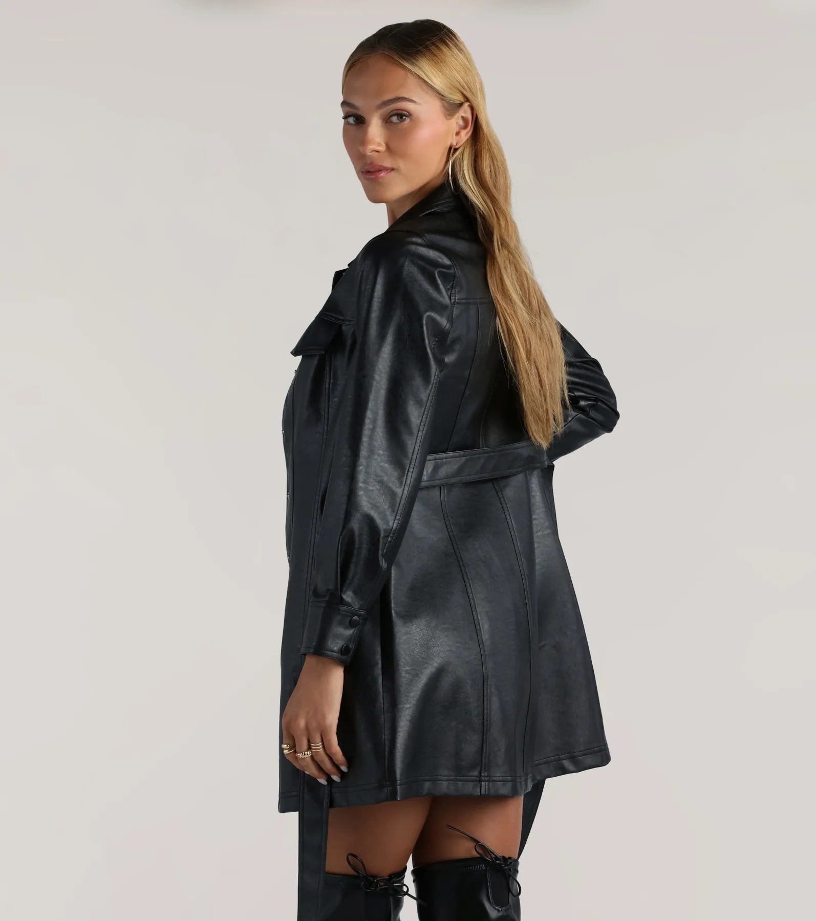 Ultimate Faux Leather Trench Coat - Premium Style Upgrade