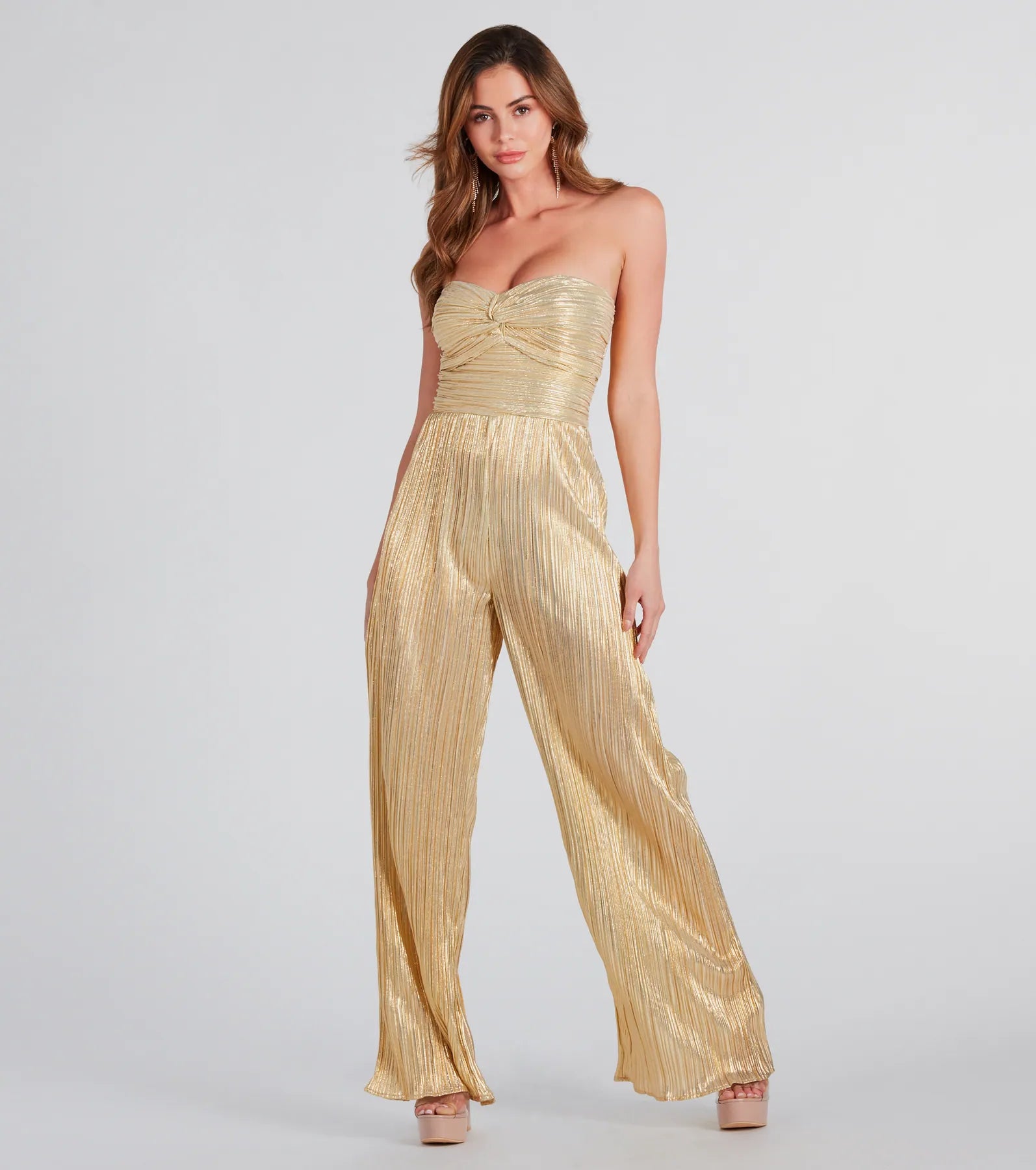 Ultimate Metallic Strapless Jumpsuit - Turn Heads in Style