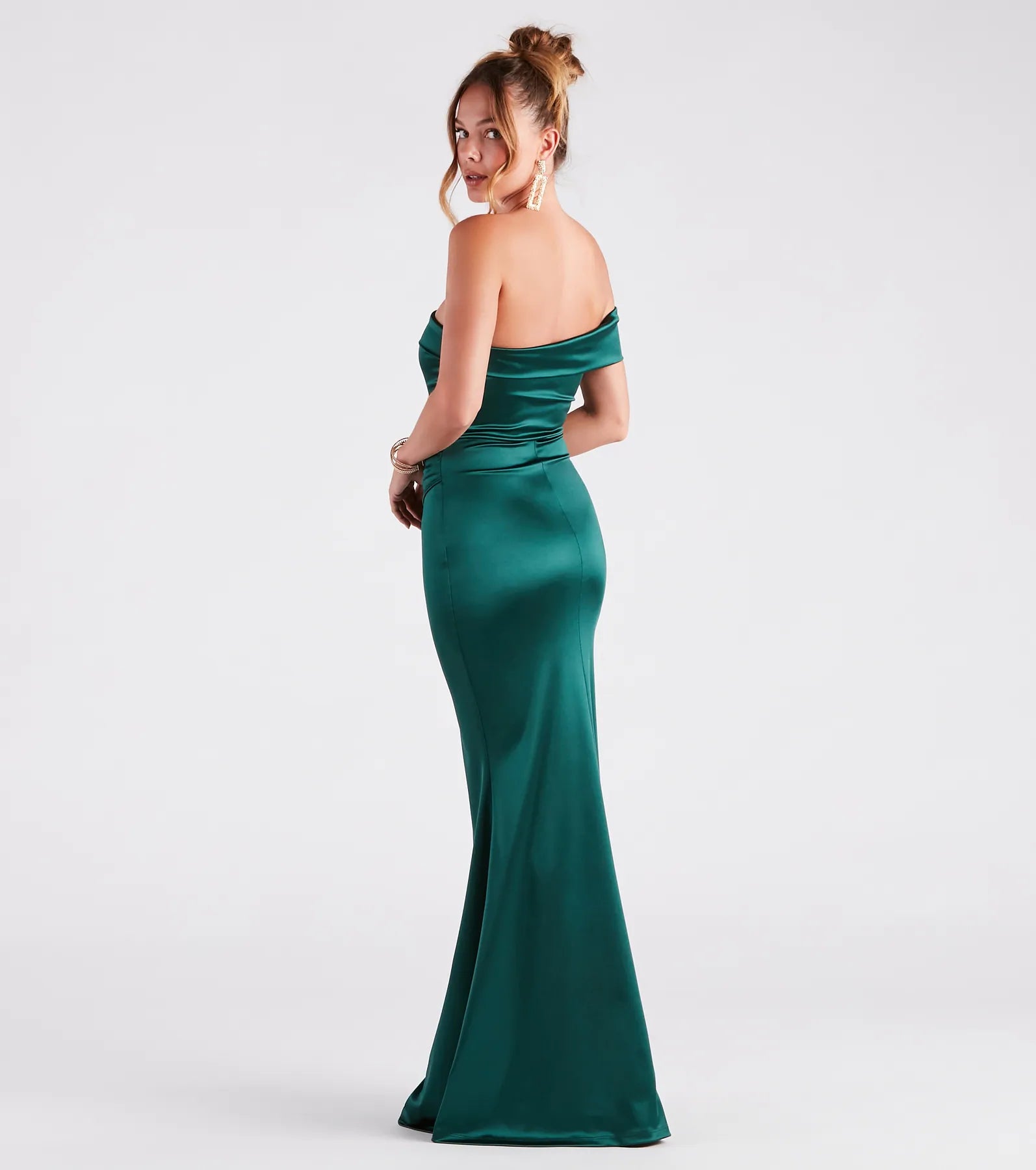 Premium Zoey One-Shoulder Satin Mermaid Gown for Formal Events