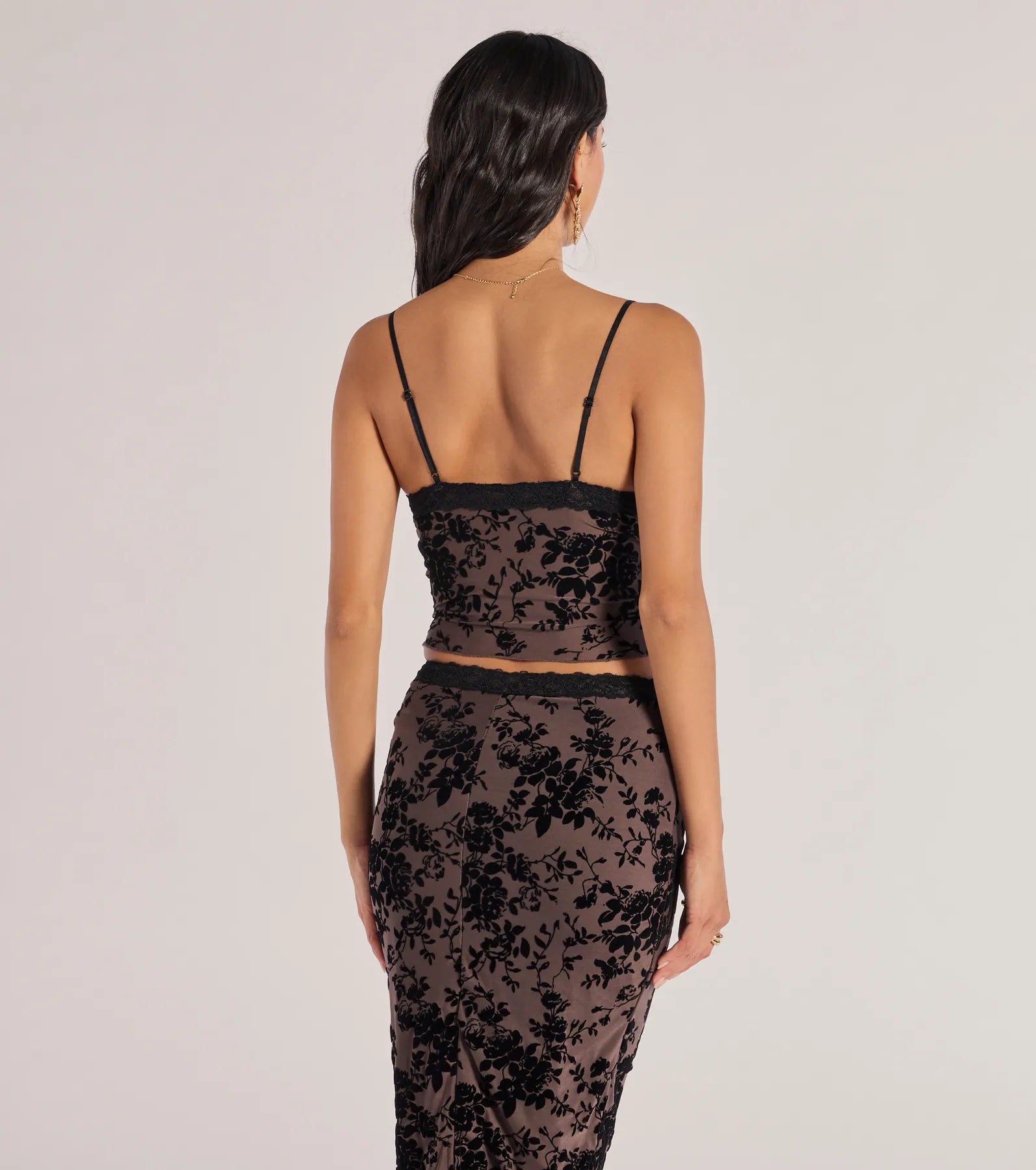 Premium Luxe Touch Flocked Velvet Crop Top - Ultimate Style Upgrade