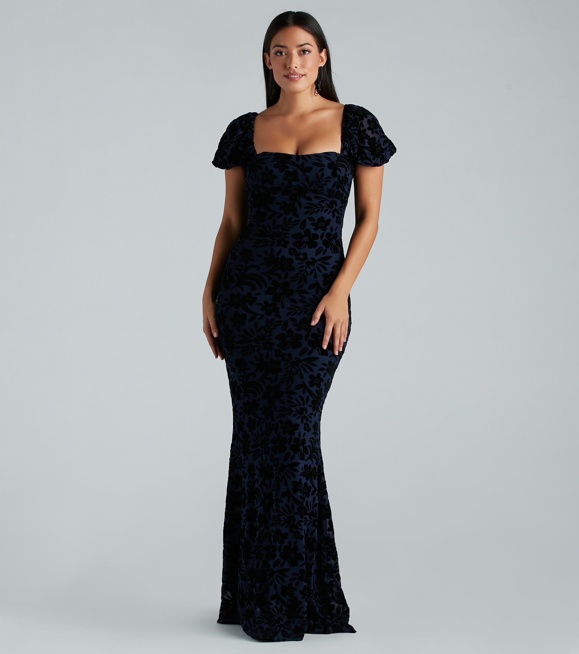 Premium Kathleen Velvet Floral Mermaid Gown - Ultimate Elegance