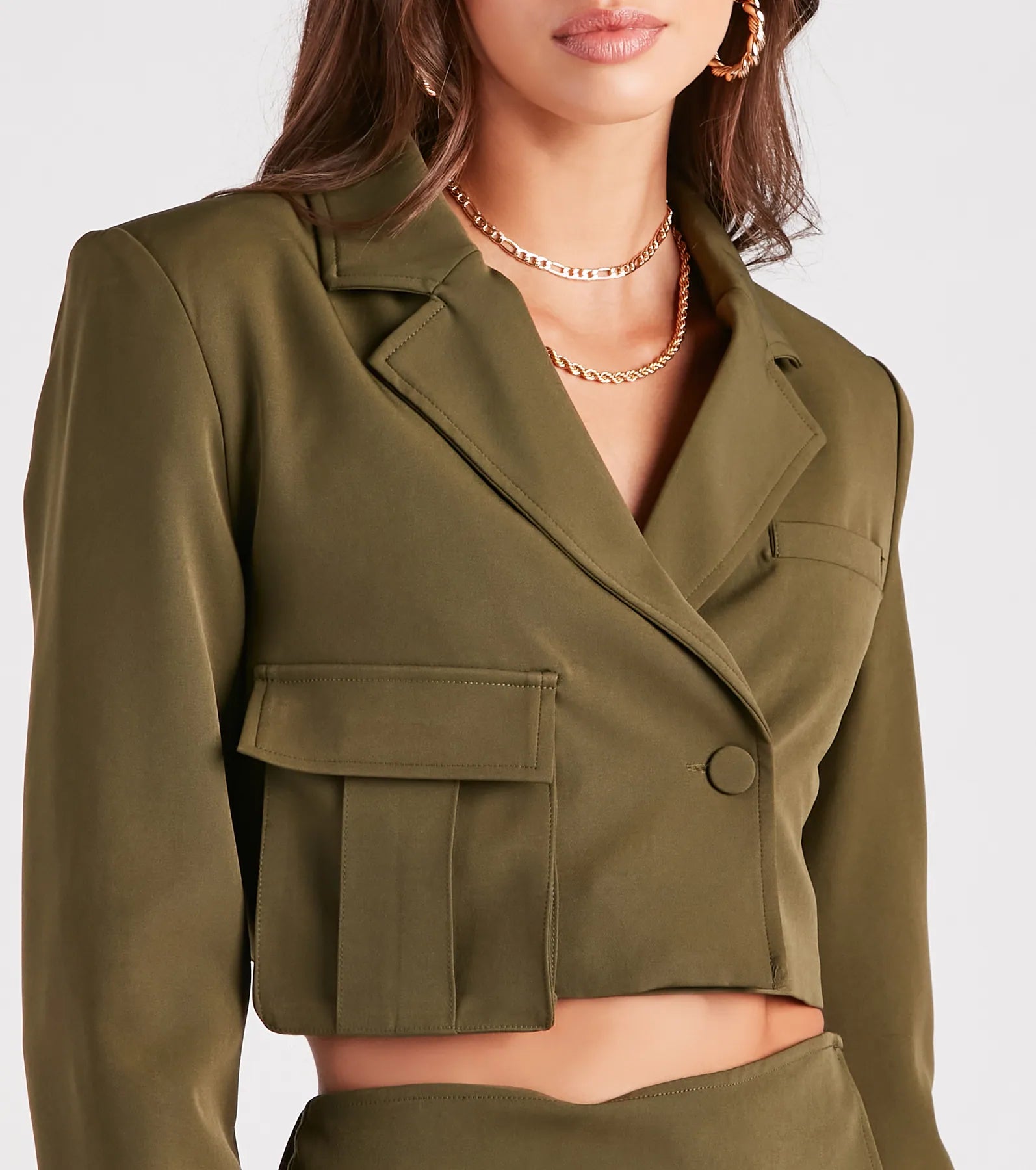 Premium Cargo Cutie Structured Crop Blazer - Ultimate Style Upgrade