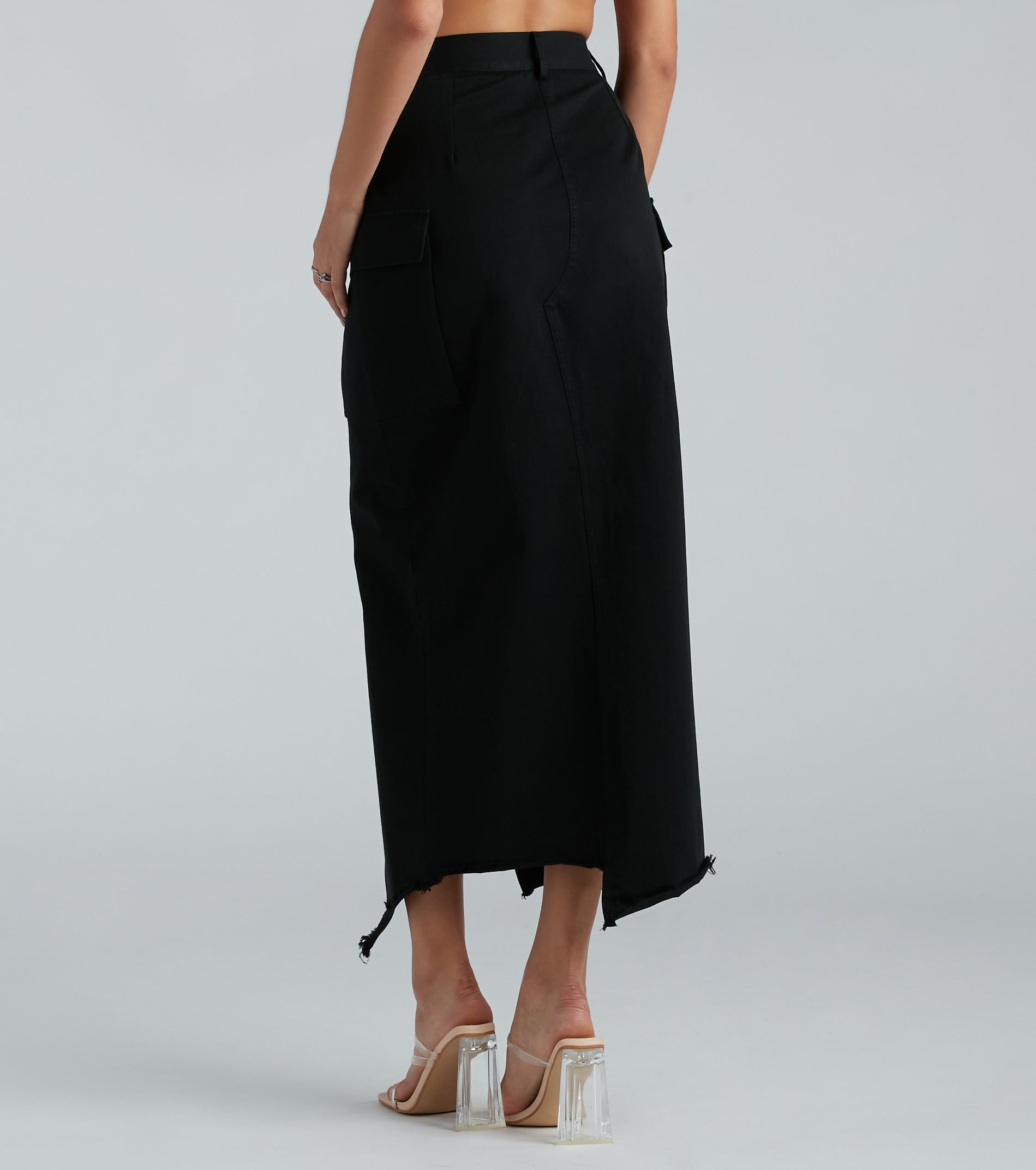 Ultimate Trendy Cargo Maxi Skirt with High Slit