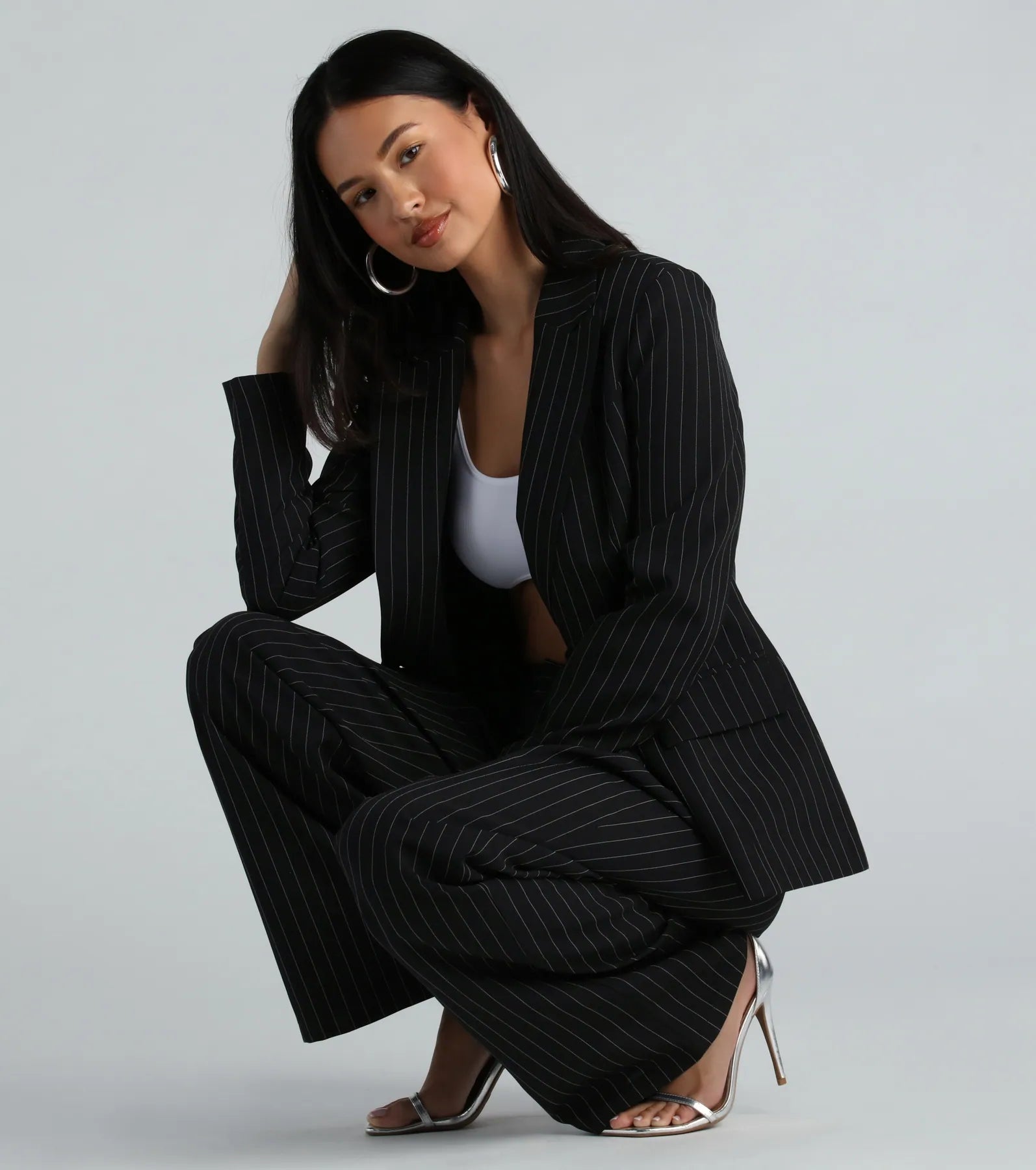 Premium Iconic Vibes Pinstripe Blazer - Ultimate It-Girl Style