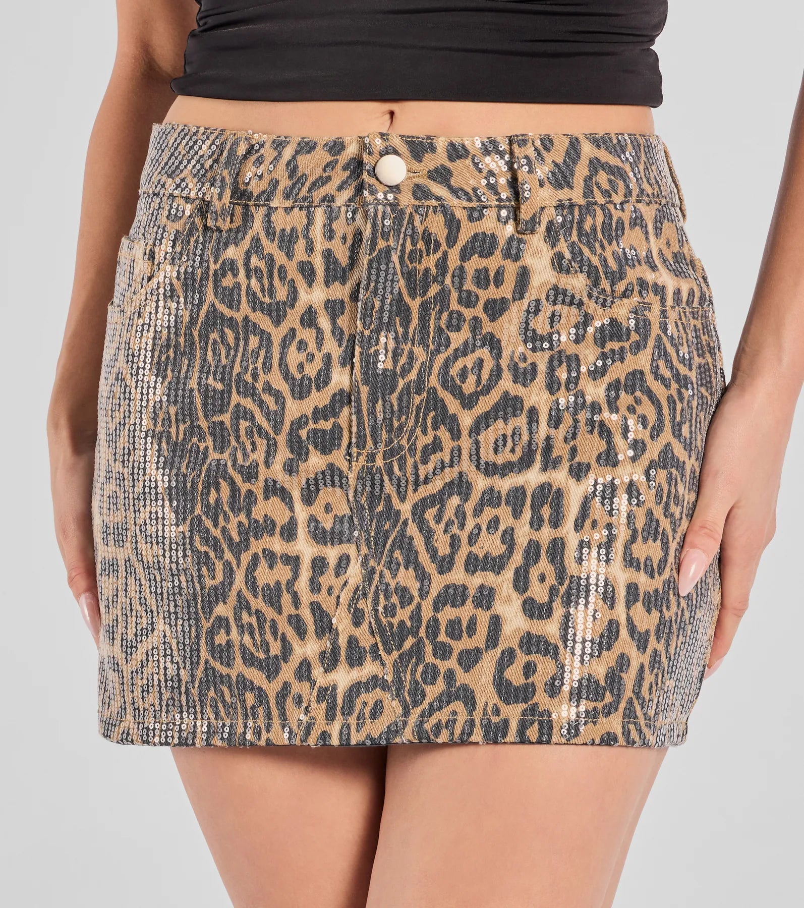 Ultimate Wild Glam Sequin Leopard Print Mini Skirt - Stand Out in Style