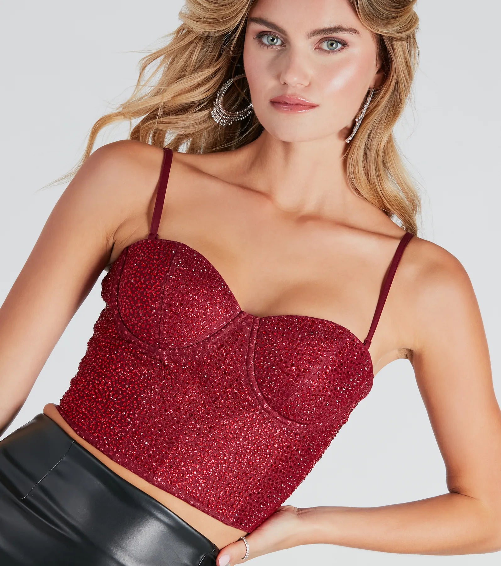 Premium Glitter Rhinestone Bustier Top - Ultimate Party Wear