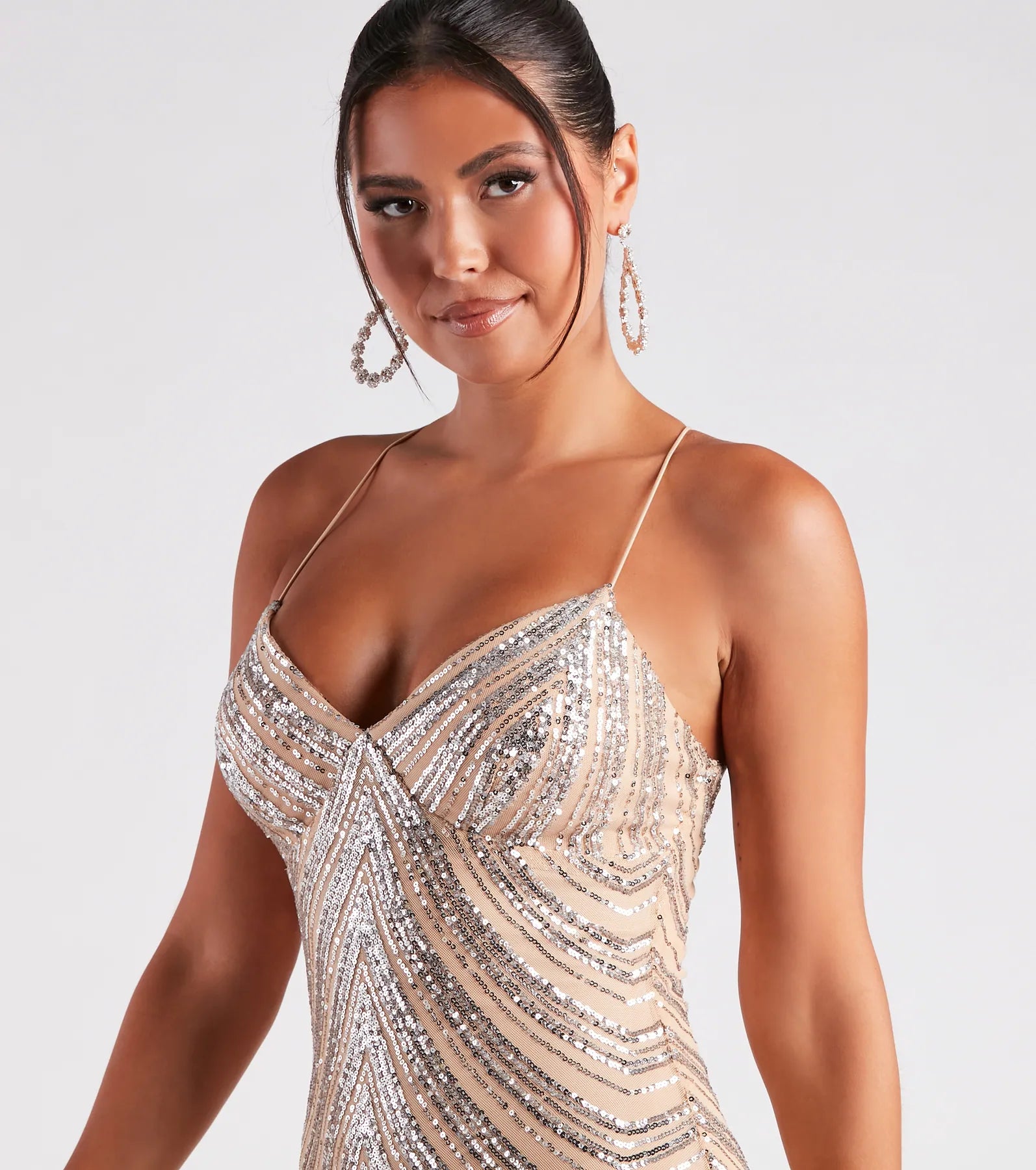 Ultimate Jackie Sequin Striped Mesh Party Dress - Perfect for Special Occasions
