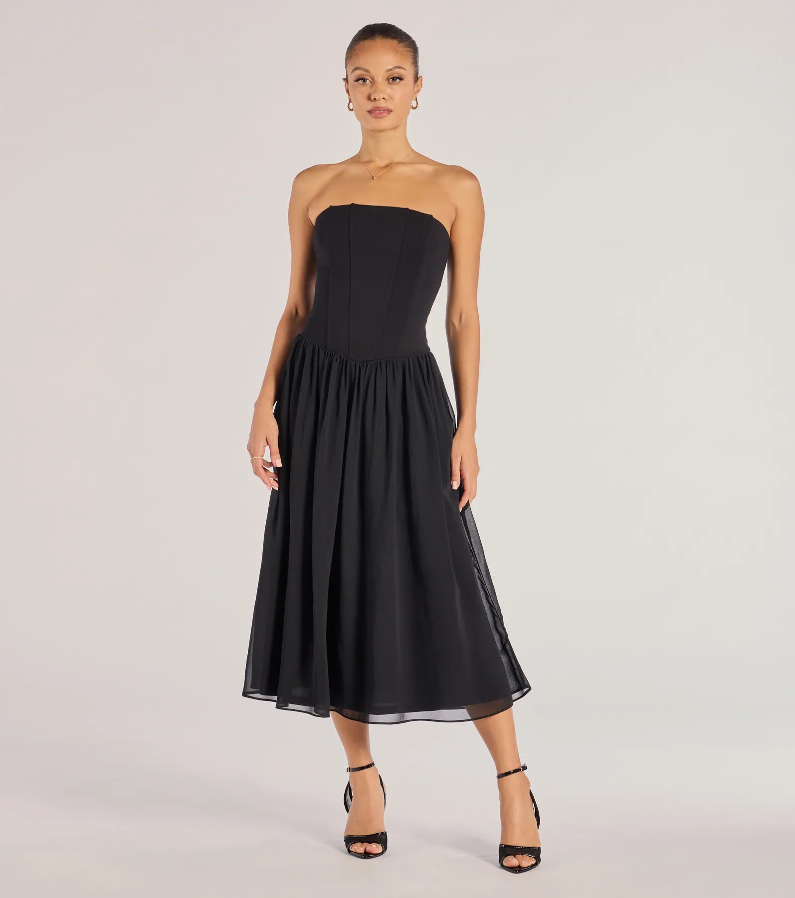 Ultimate Elegance Drop Waist A-Line Midi Dress