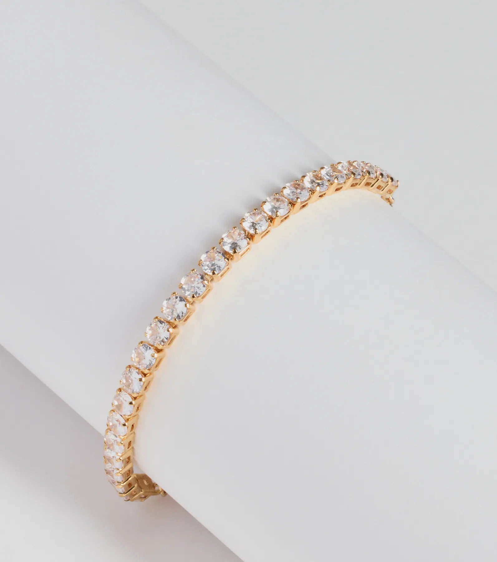 Premium Luxe Glimmer Rhinestone Tennis Bracelet - Adjustable Fit