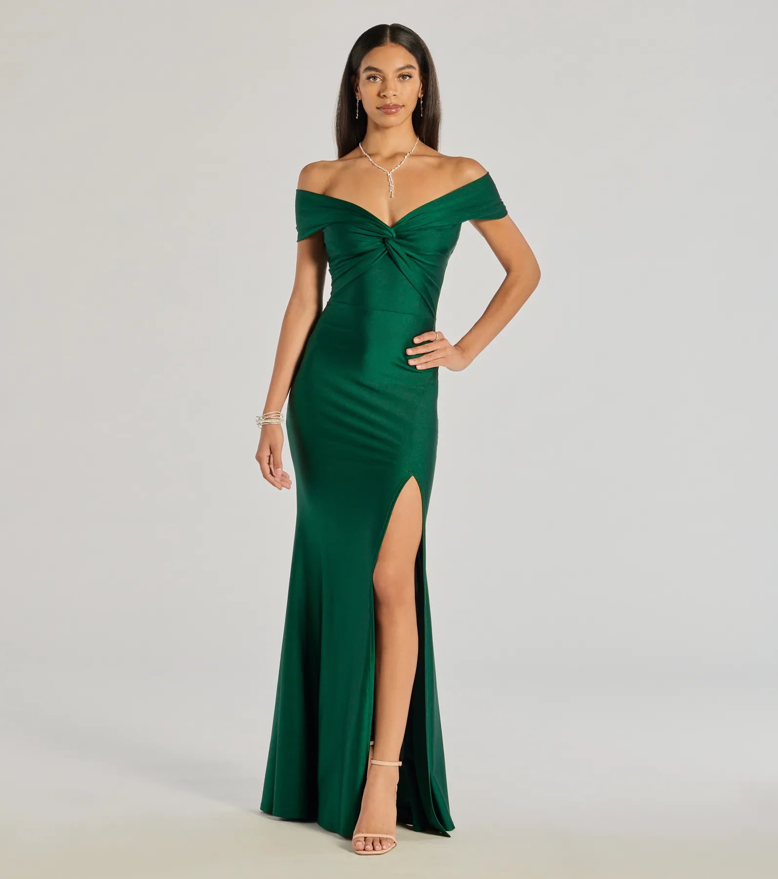 Premium Steff Off-The-Shoulder Mermaid Slit Formal Dress - Ultimate Elegance