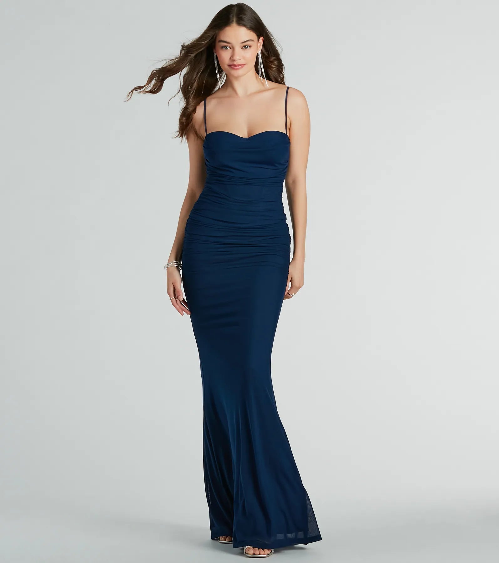 Premium Kaitlyn Elegant Mermaid Formal Dress with Cowl Neck