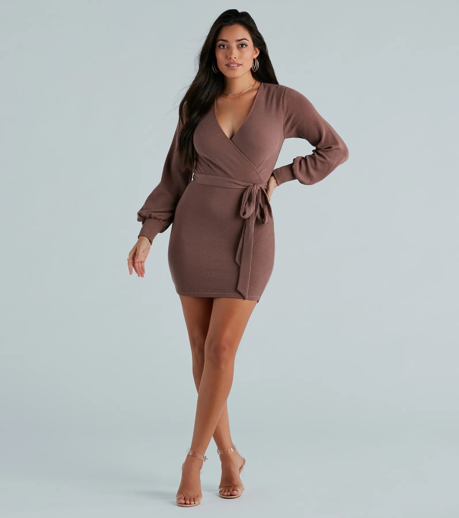 Ultimate City Stroll Surplice Tie-Waist Mini Dress