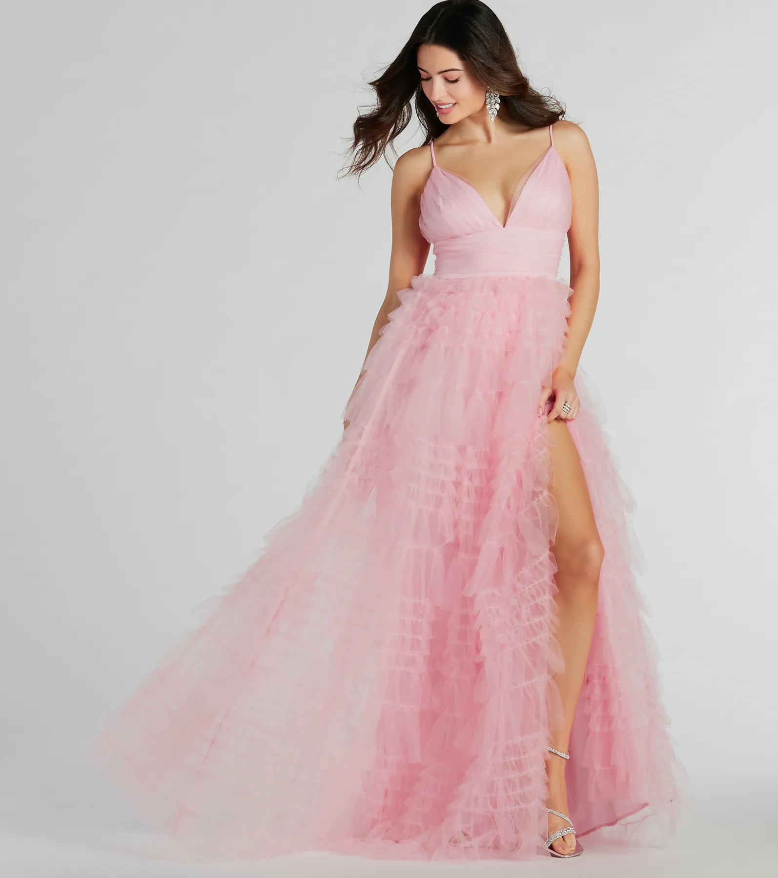 Roxanna Premium Tulle Ruffle A-Line Ball Gown